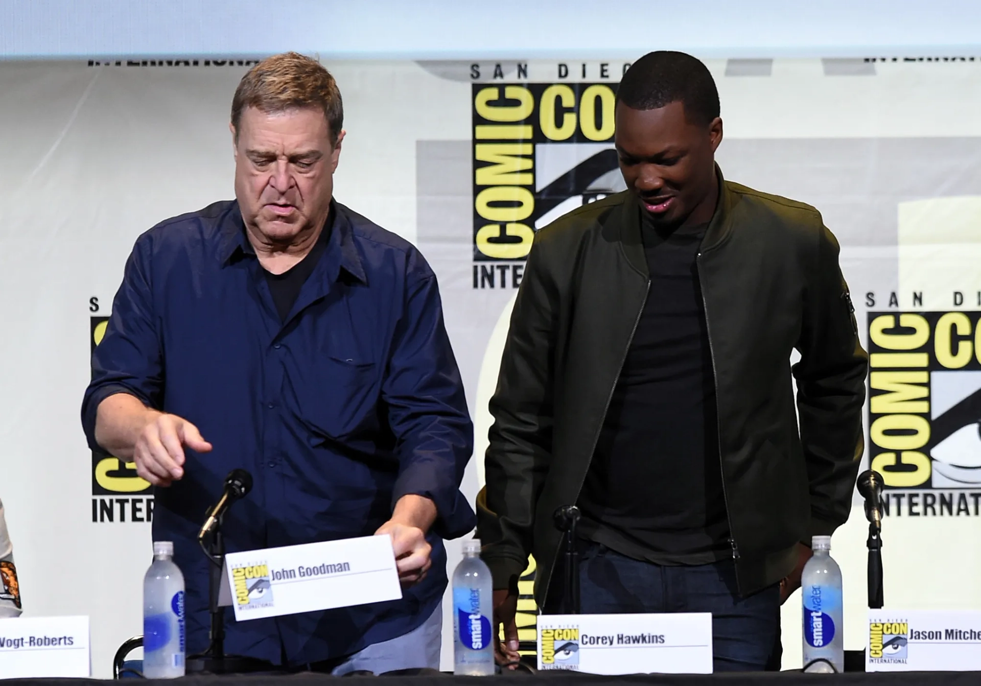 John Goodman and Corey Hawkins at an event for Kong: Skull Island (2017)