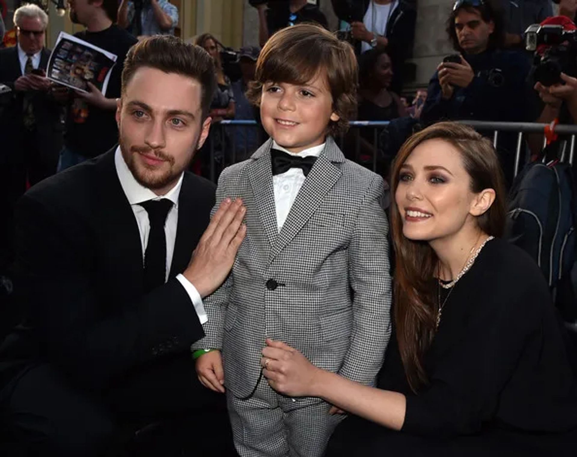 "The Brody Family" from Godzilla: Aaron Taylor-Johnson, Carson Bolde, Elizabeth Olsen, Godzilla Premieire