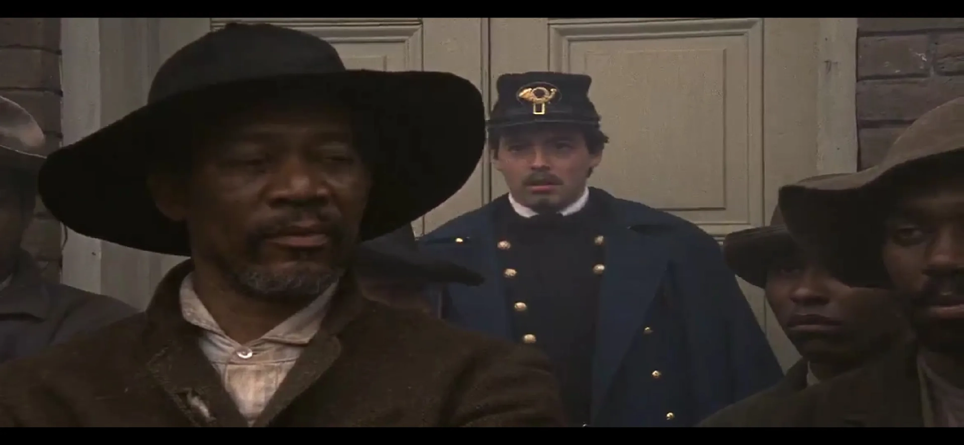 Matthew Broderick and Morgan Freeman in Glory (1989)