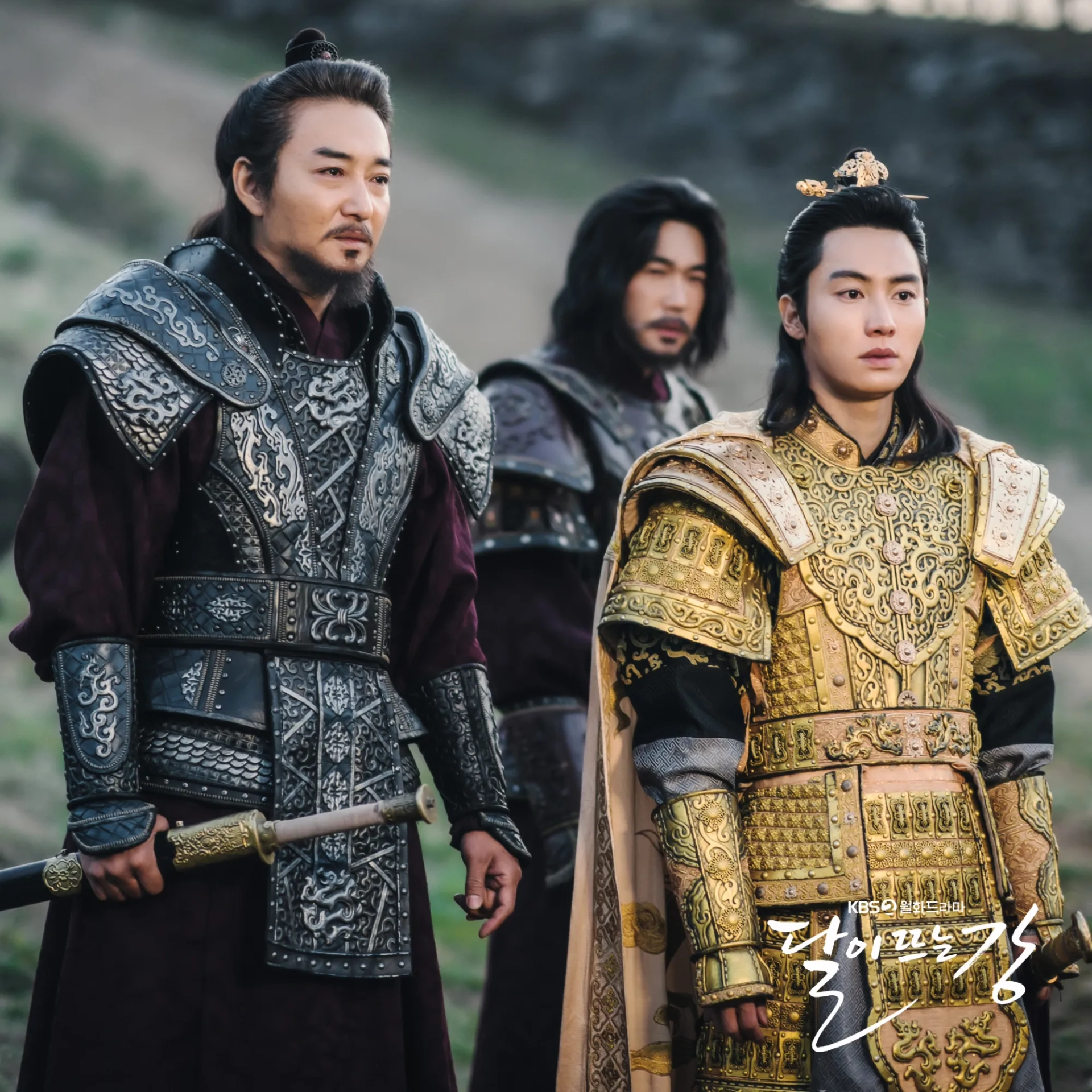 Cheol-ho Choi, Jeong Wook, and Hwa-Woon Kwon in River Where the Moon Rises (2021)