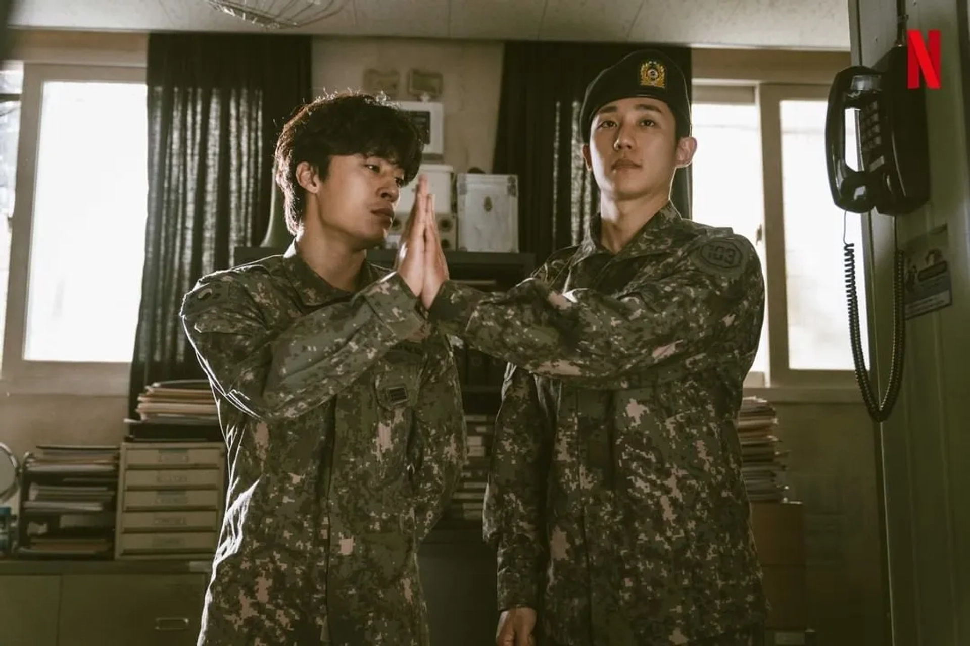 Koo Kyo-hwan and Jung Hae-in in D.P. (2021)