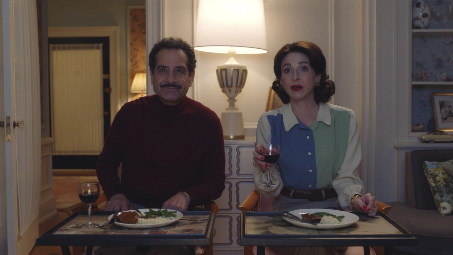 Tony Shalhoub and Marin Hinkle in The Marvelous Mrs. Maisel (2017)