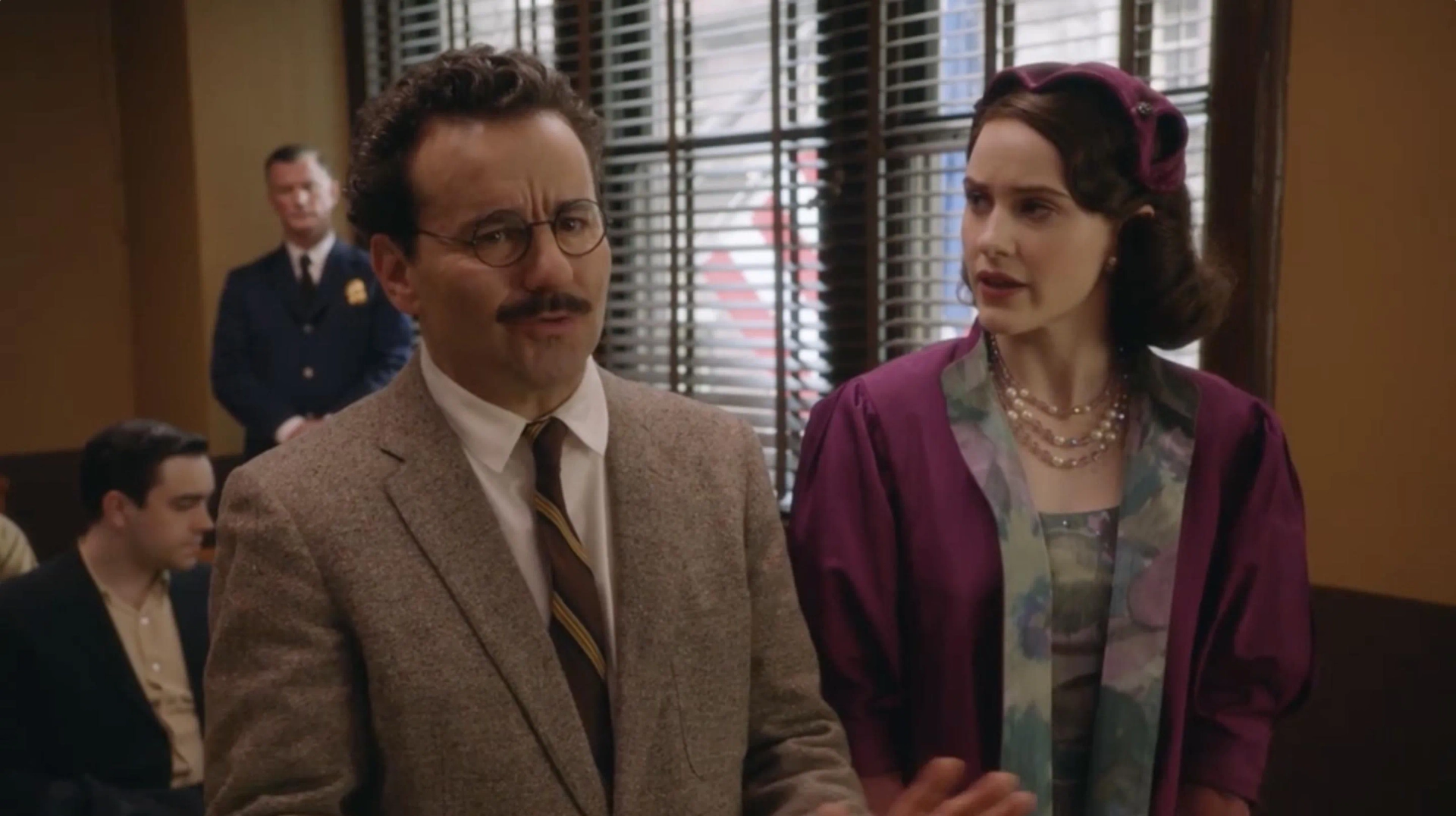 Max Casella and Rachel Brosnahan in The Marvelous Mrs. Maisel (2017)