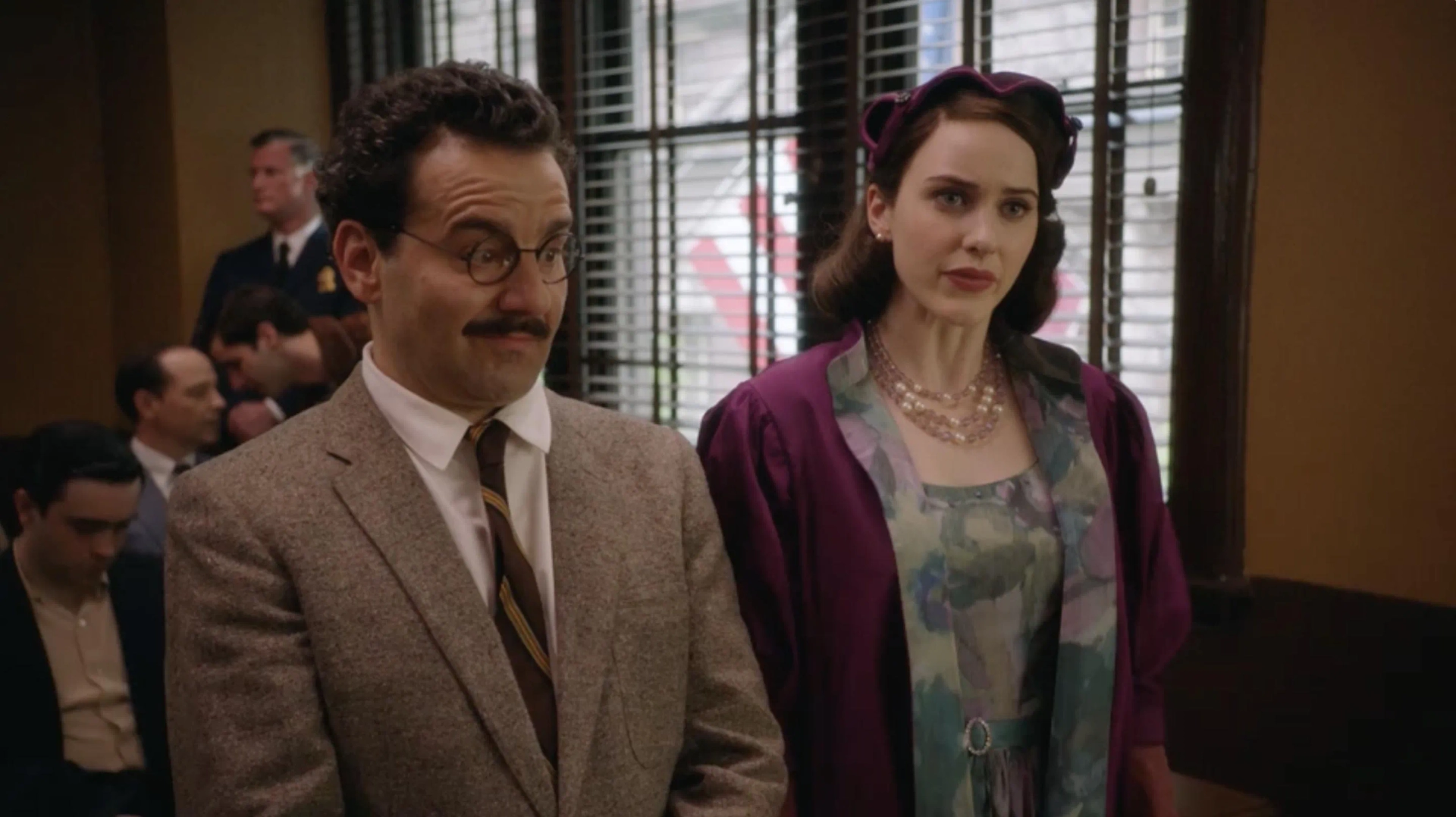 Max Casella and Rachel Brosnahan in The Marvelous Mrs. Maisel (2017)