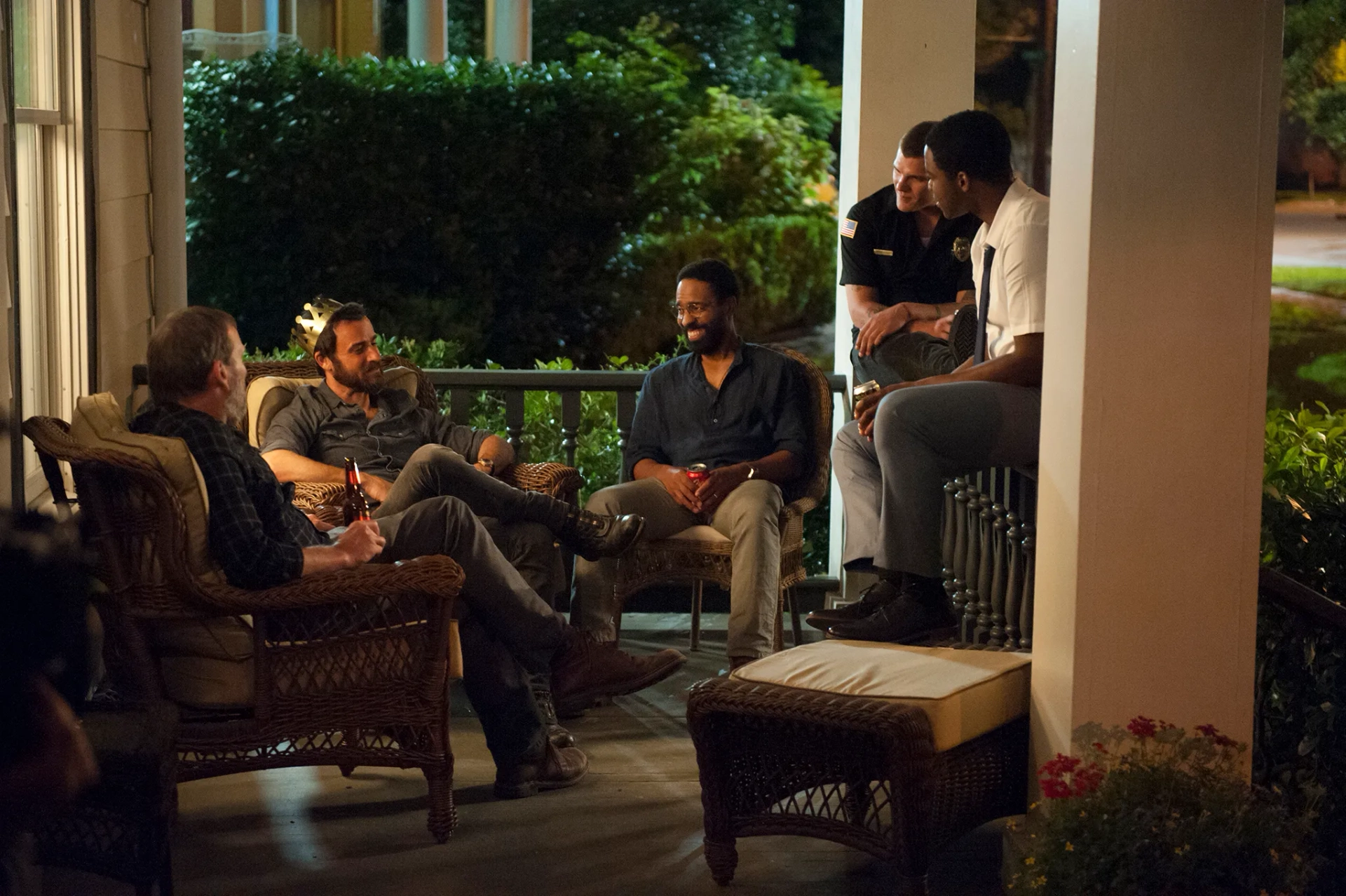 Christopher Eccleston, Kevin Carroll, Justin Theroux, Chris Zylka, and Jovan Adepo in The Leftovers (2014)