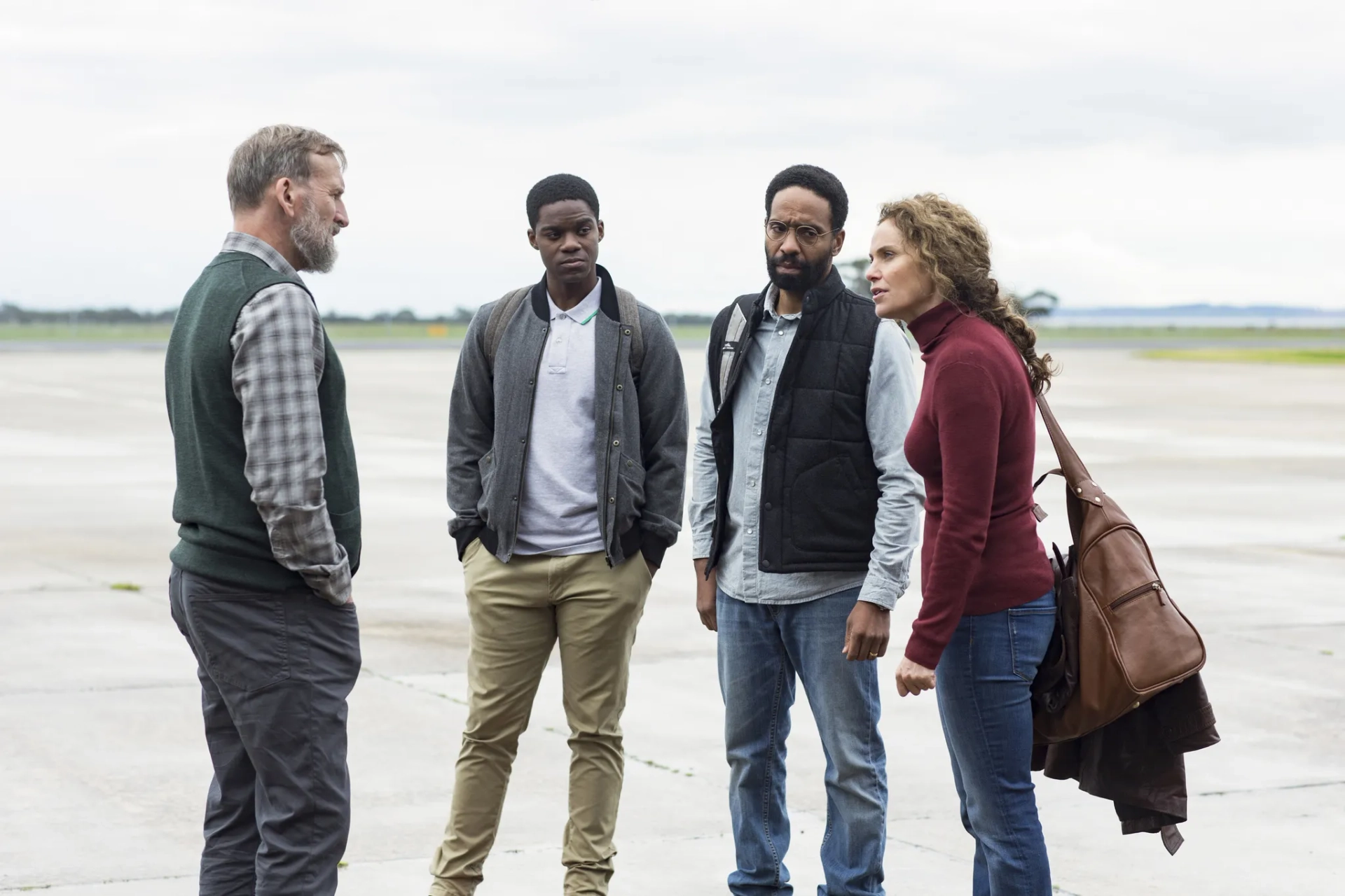 Amy Brenneman, Christopher Eccleston, Kevin Carroll, and Jovan Adepo in The Leftovers (2014)