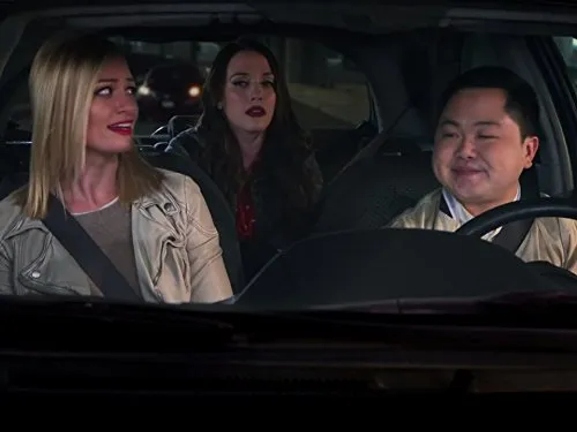 Kat Dennings, Matthew Moy, and Beth Behrs in 2 Broke Girls (2011)