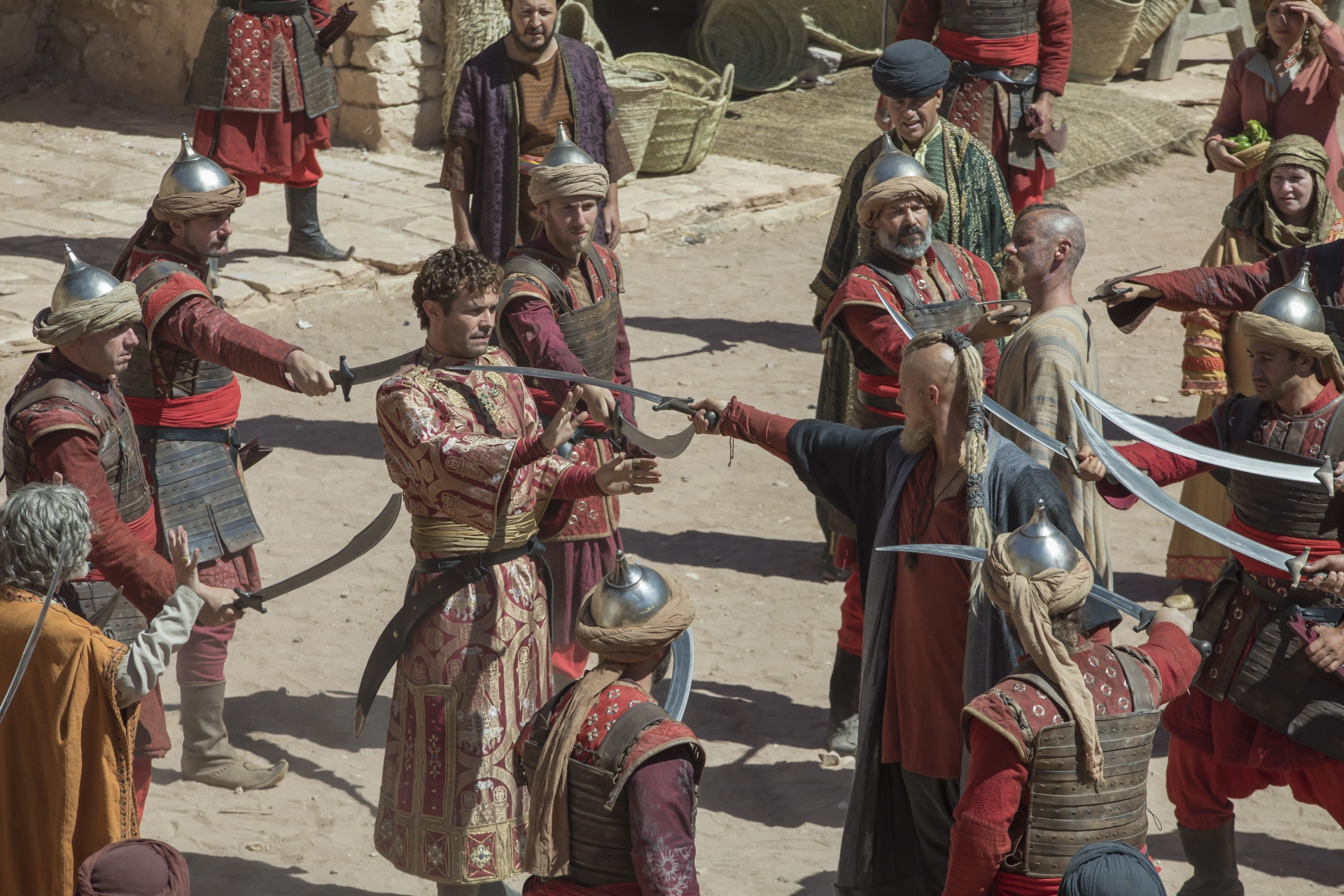 Jasper Pääkkönen, Albano Jerónimo, and Alexander Ludwig in Vikings (2013)