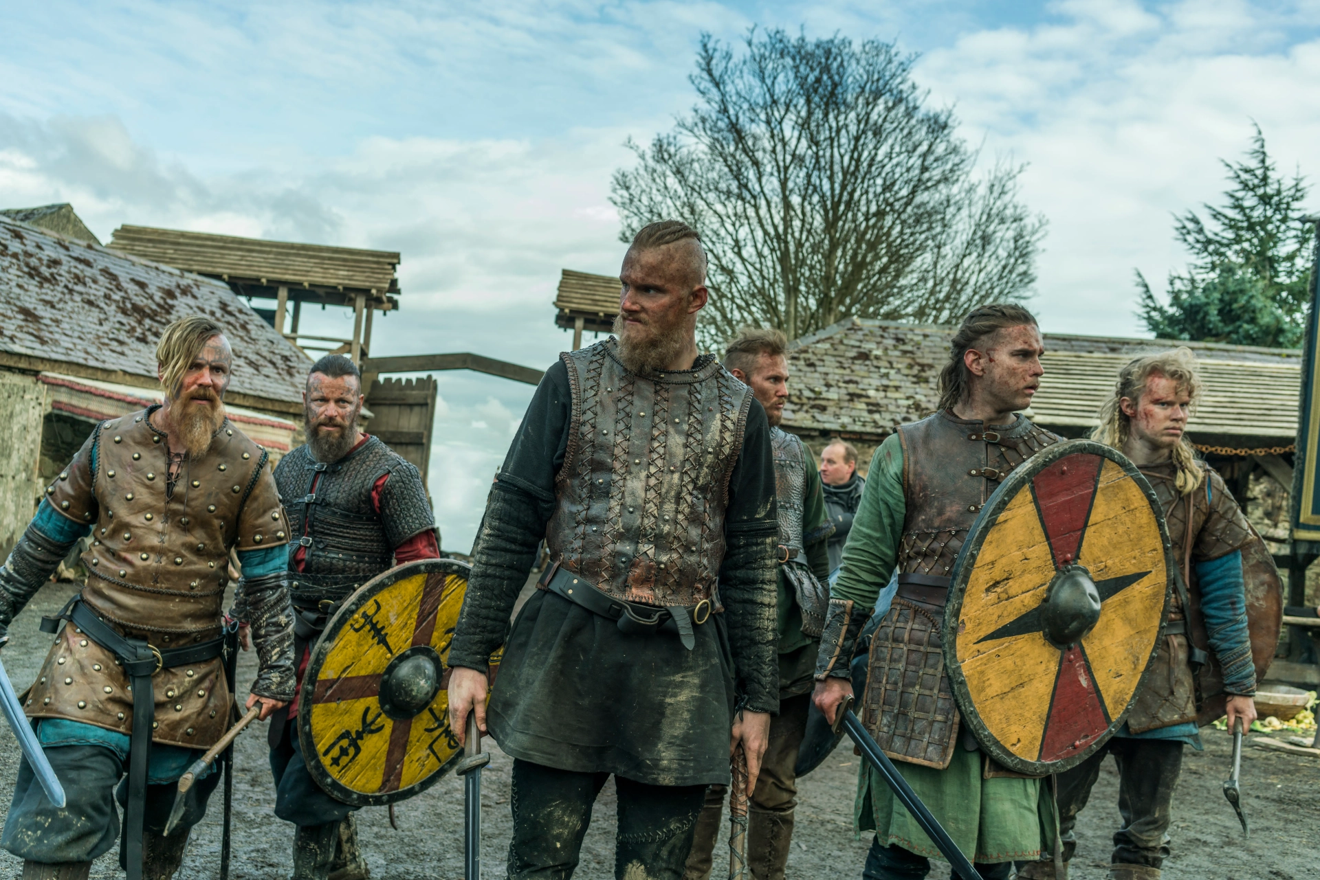 Peter Franzén, Jasper Pääkkönen, Alexander Ludwig, Jordan Patrick Smith, Marco Ilsø, and Linnéa Lindström in Vikings (2013)