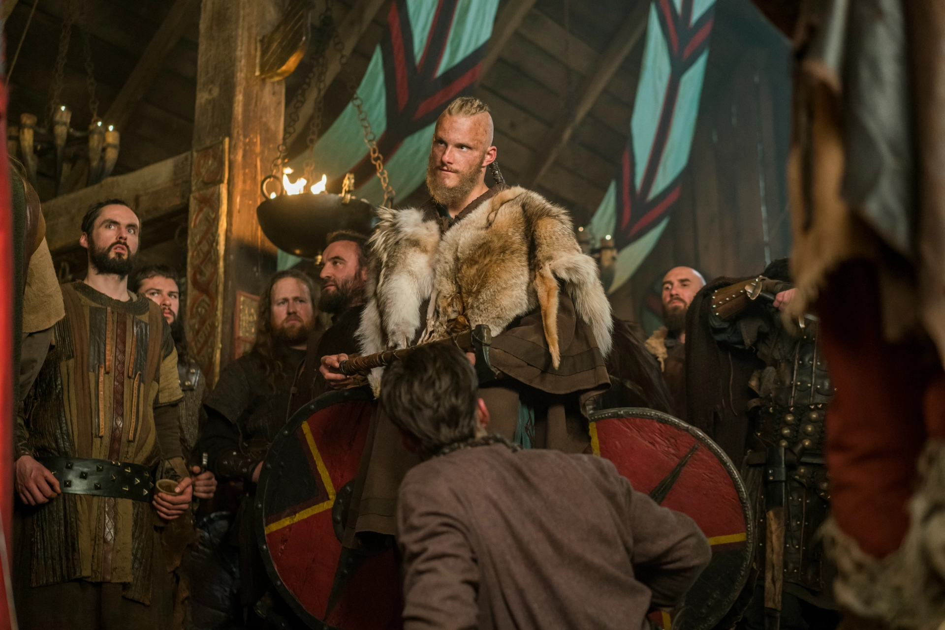 Alexander Ludwig and Alex Høgh Andersen in Vikings (2013)