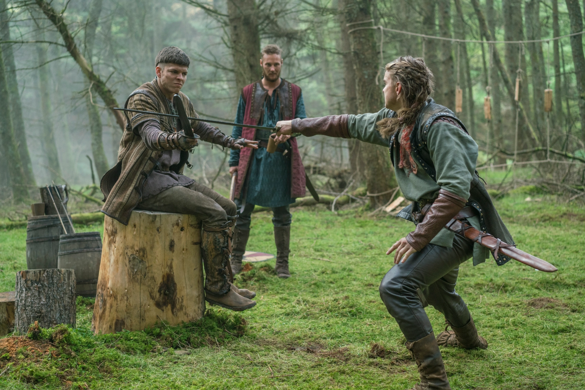 Jordan Patrick Smith, Marco Ilsø, and Alex Høgh Andersen in Vikings (2013)