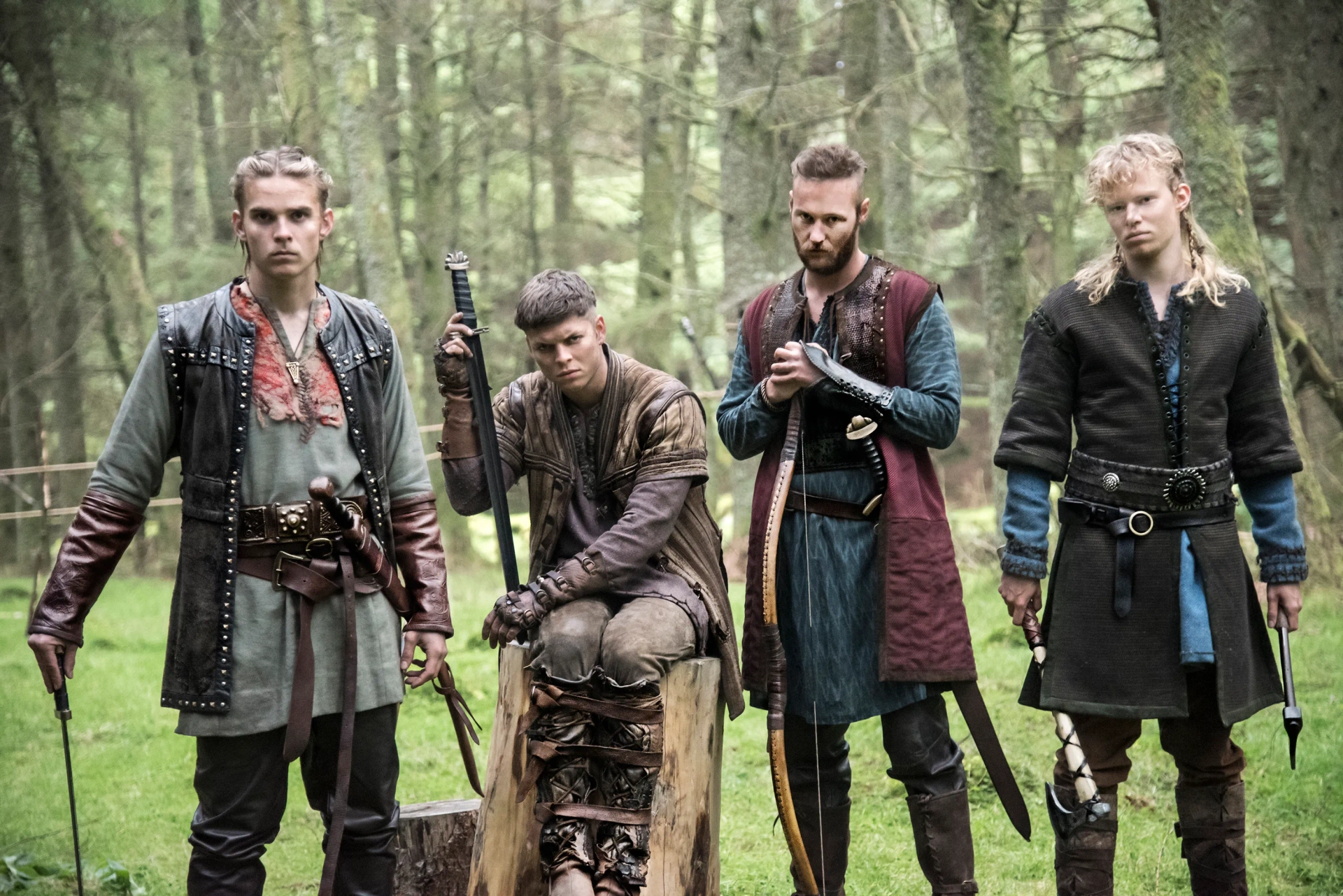 Jordan Patrick Smith, Marco Ilsø, Alex Høgh Andersen, and Linnéa Lindström in Vikings (2013)