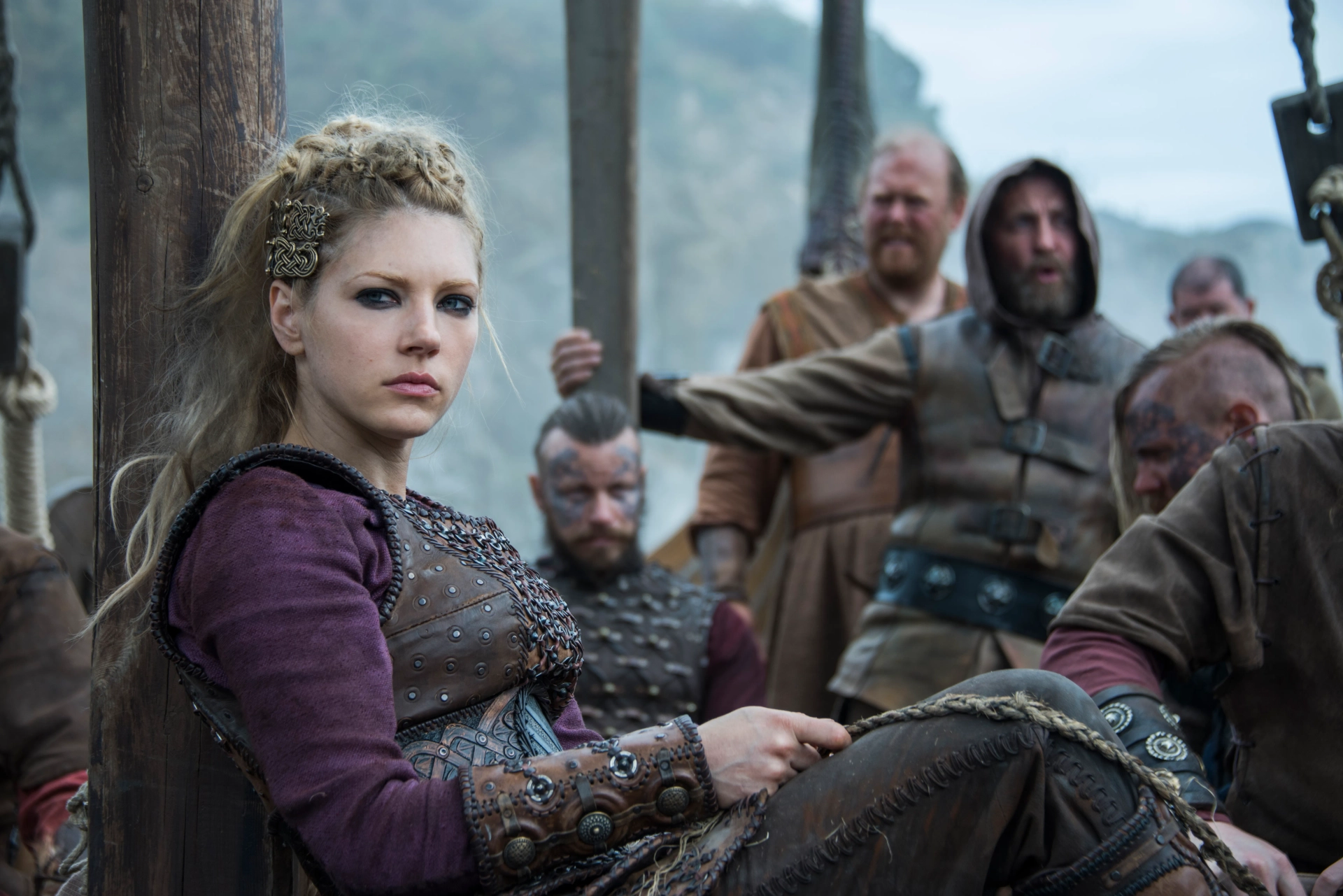 Peter Franzén, Jasper Pääkkönen, and Katheryn Winnick in Vikings (2013)