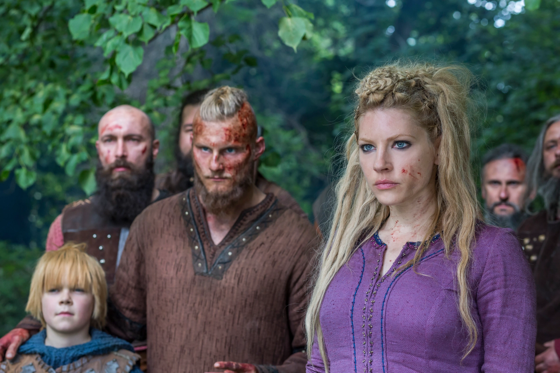 Katheryn Winnick, Alexander Ludwig, and Stephen Rockett in Vikings (2013)