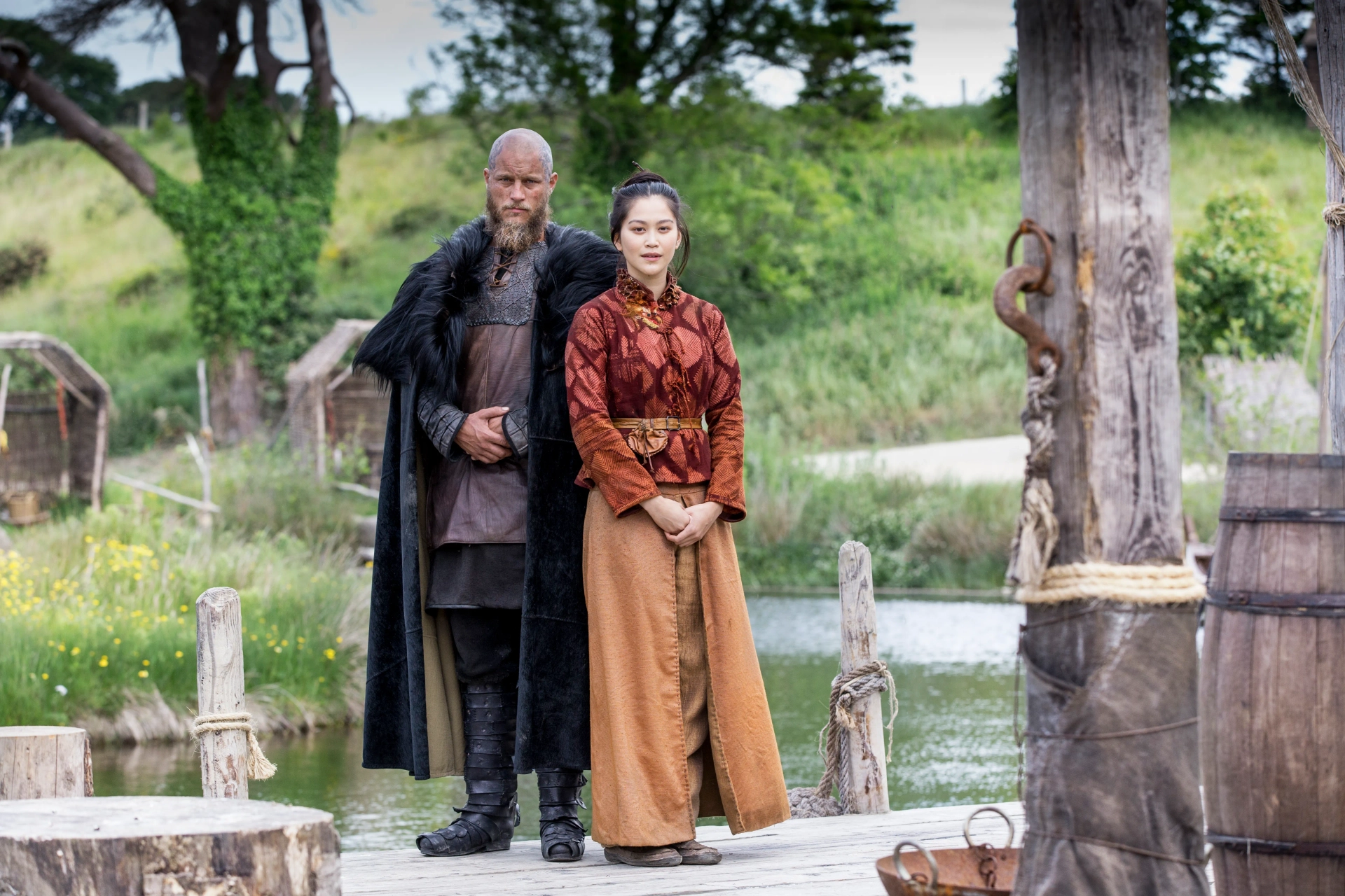 Travis Fimmel and Dianne Doan in Vikings (2013)