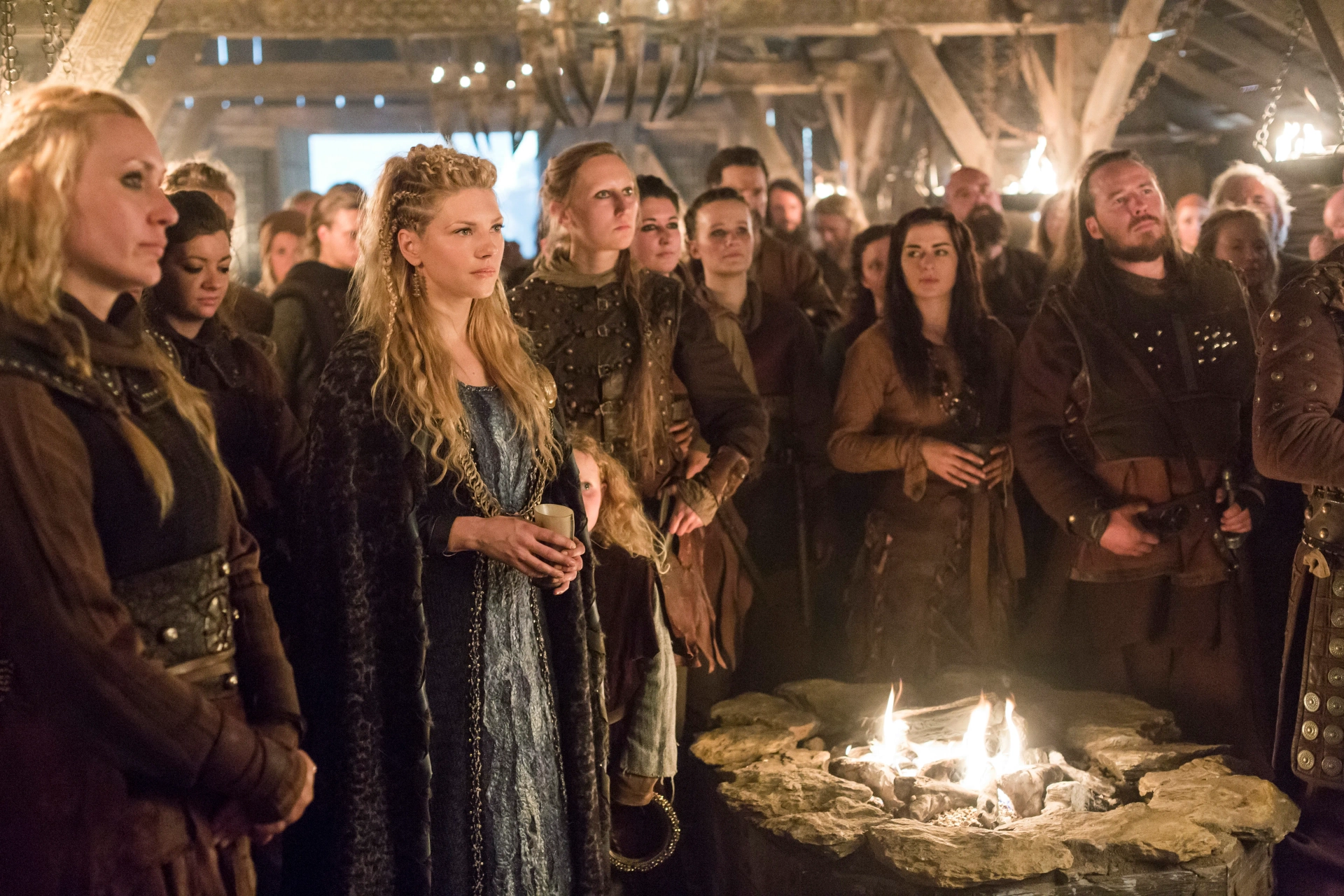 Katheryn Winnick, Caroline Simonnet, Edvin Endre, Michelle O'Flaherty, and Kristine Kenina in Vikings (2013)