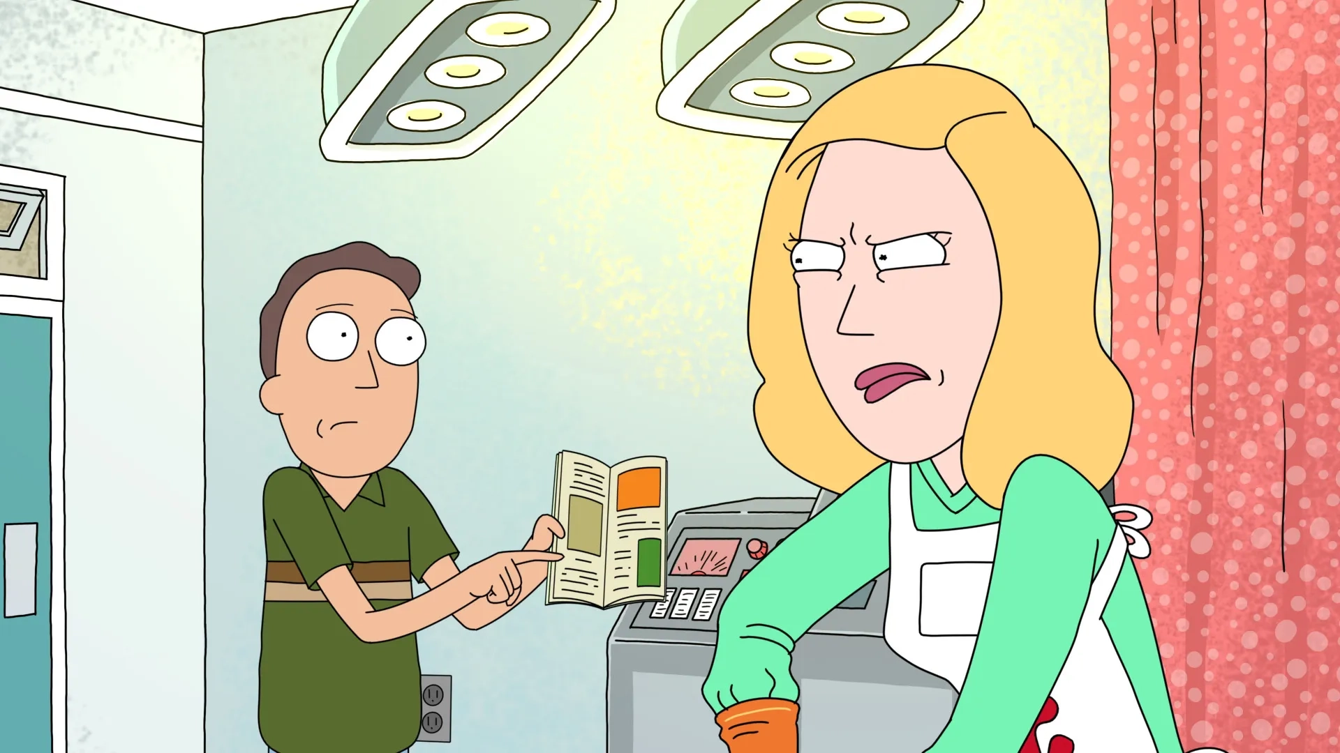 Sarah Chalke and Justin Roiland in Rick and Morty (2013)