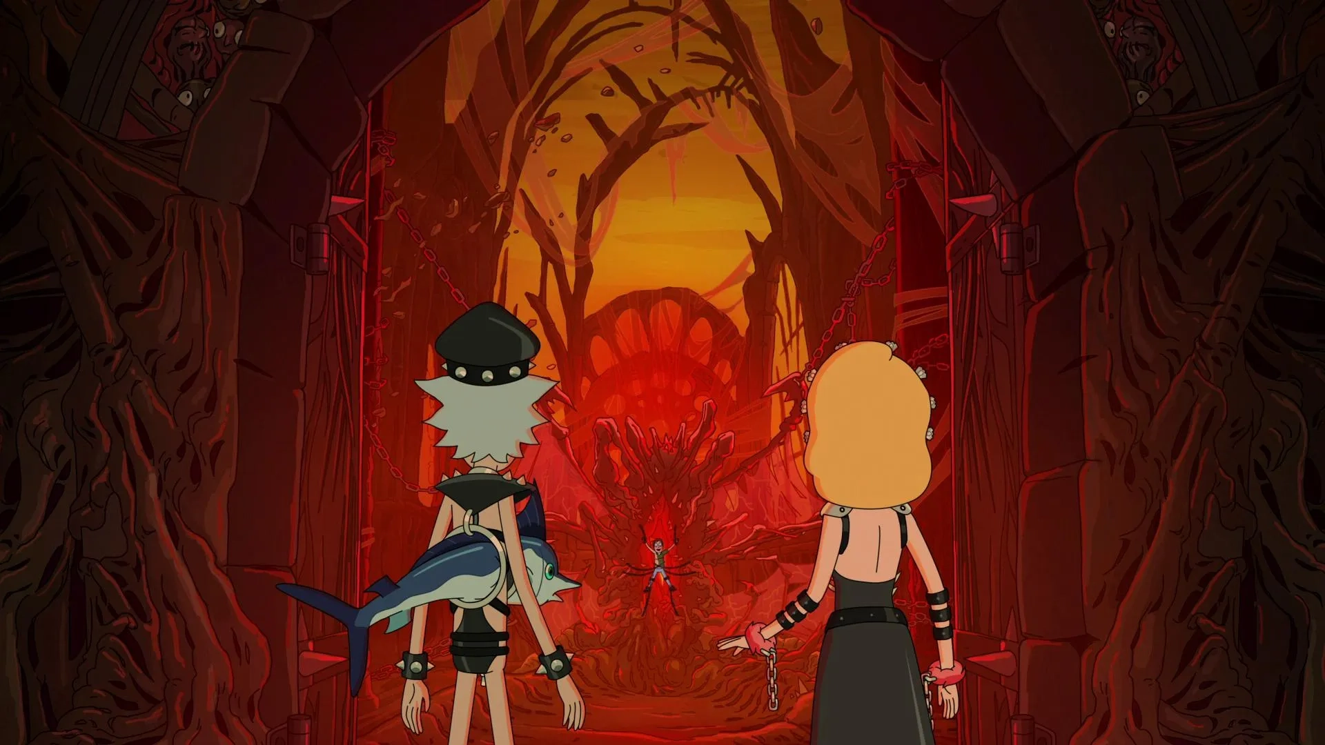 Sarah Chalke and Justin Roiland in Rick and Morty: Amortycan Grickfitti (2021)