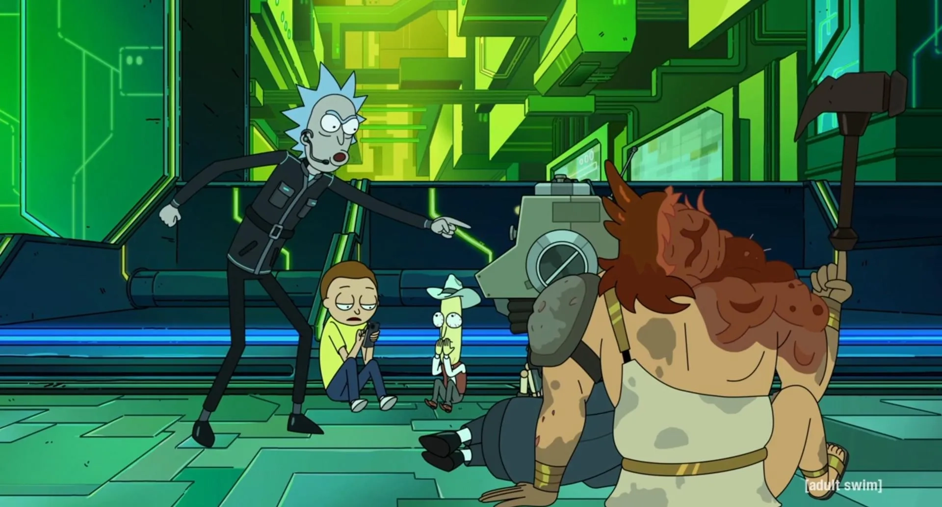 Maurice LaMarche, Dan Harmon, and Justin Roiland in Rick and Morty: One Crew over the Crewcoo's Morty (2019)