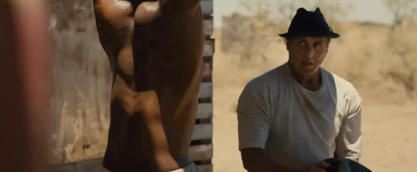 Sylvester Stallone and Michael B. Jordan in Creed II (2018)