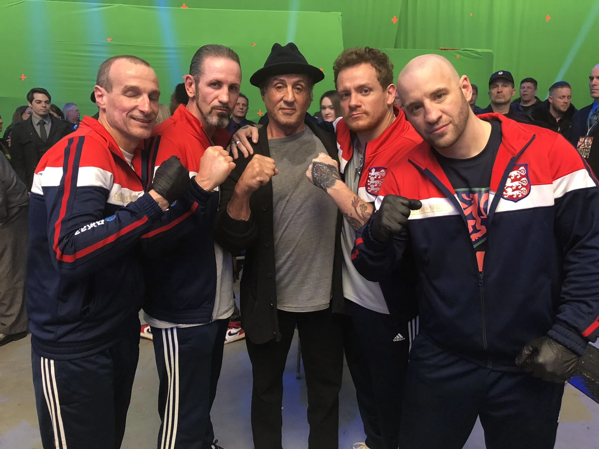 On set of Creed 2, Christian Guerrero and Drago’s Entourage with the legendary Sylvester Stallone