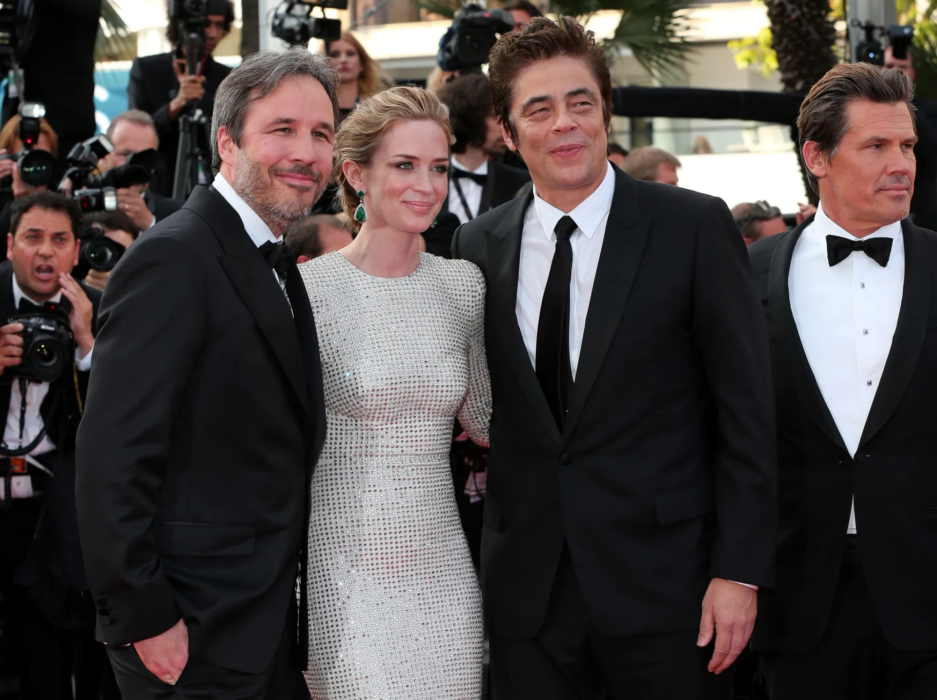 Josh Brolin, Benicio Del Toro, Denis Villeneuve, and Emily Blunt at an event for Sicario (2015)