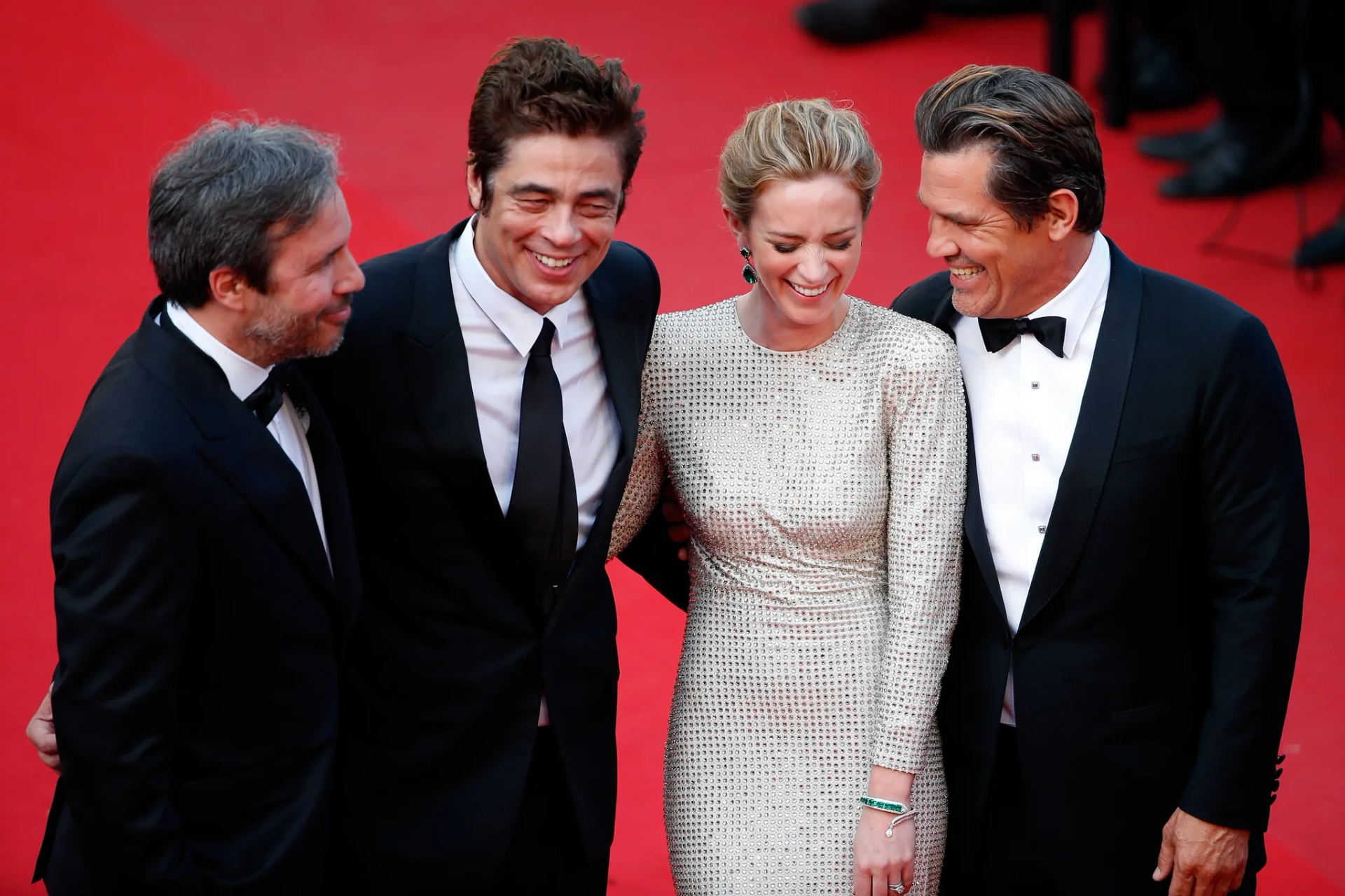 Josh Brolin, Benicio Del Toro, Denis Villeneuve, and Emily Blunt at an event for Sicario (2015)