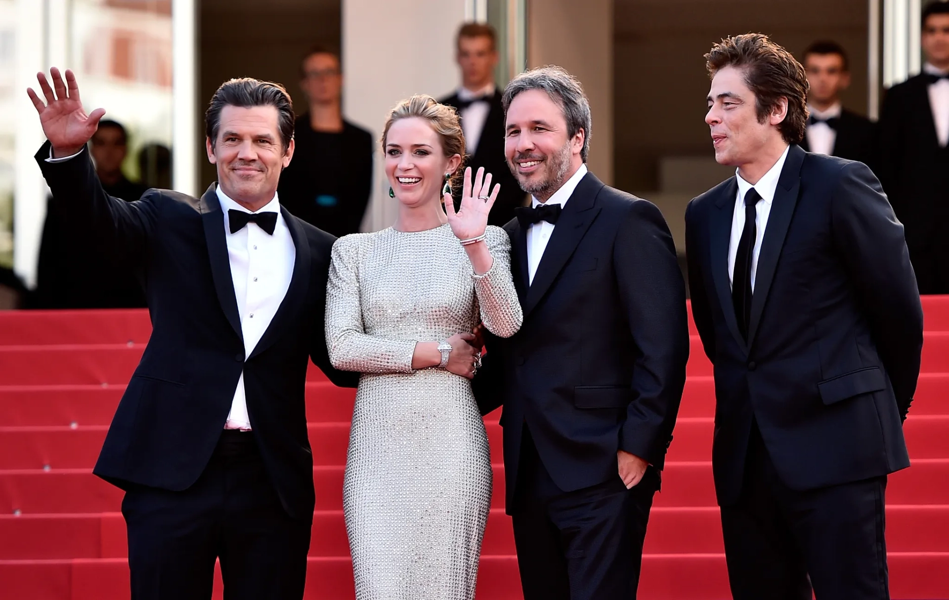 Josh Brolin, Benicio Del Toro, Denis Villeneuve, and Emily Blunt at an event for Sicario (2015)