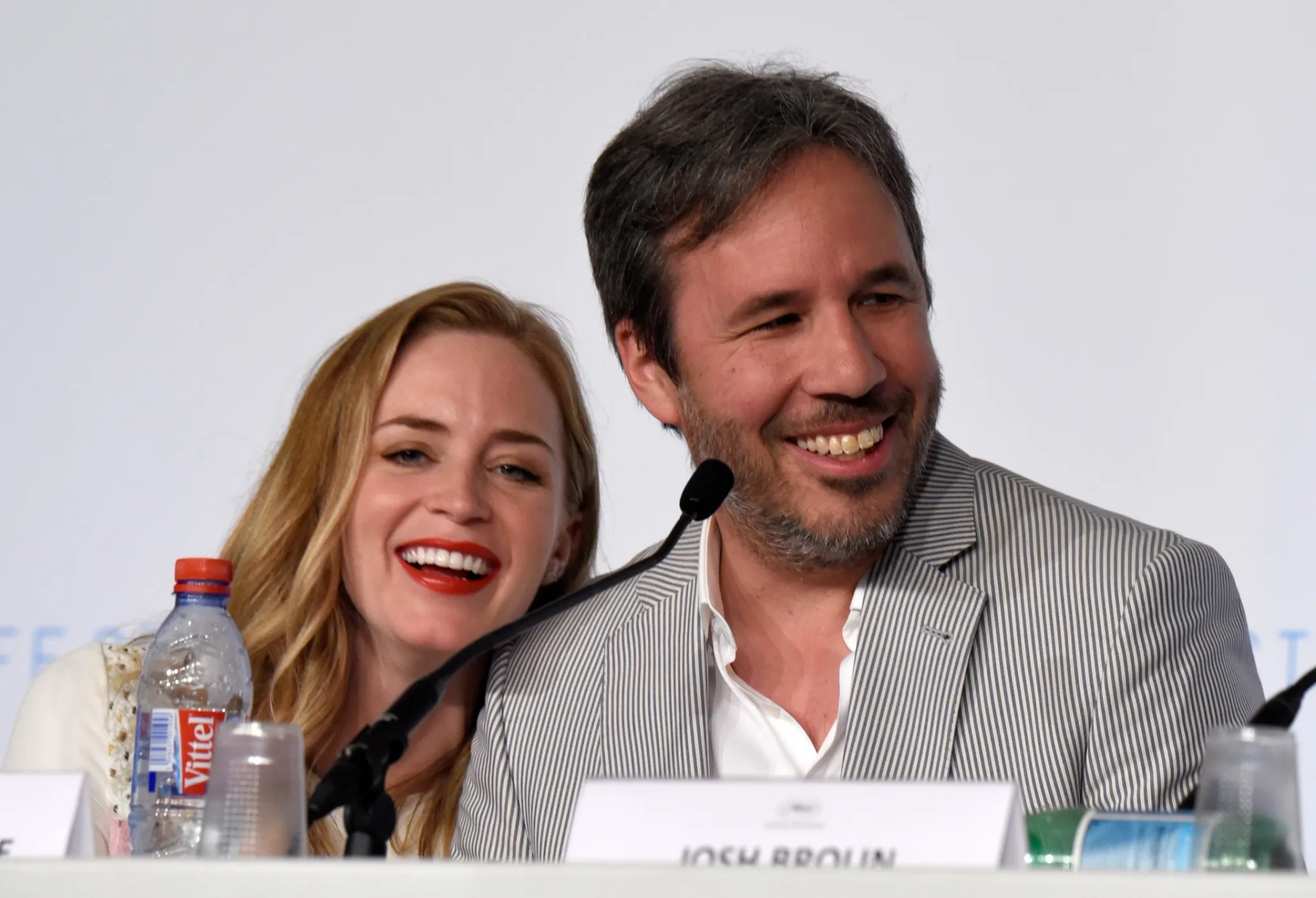 Denis Villeneuve and Emily Blunt at an event for Sicario (2015)