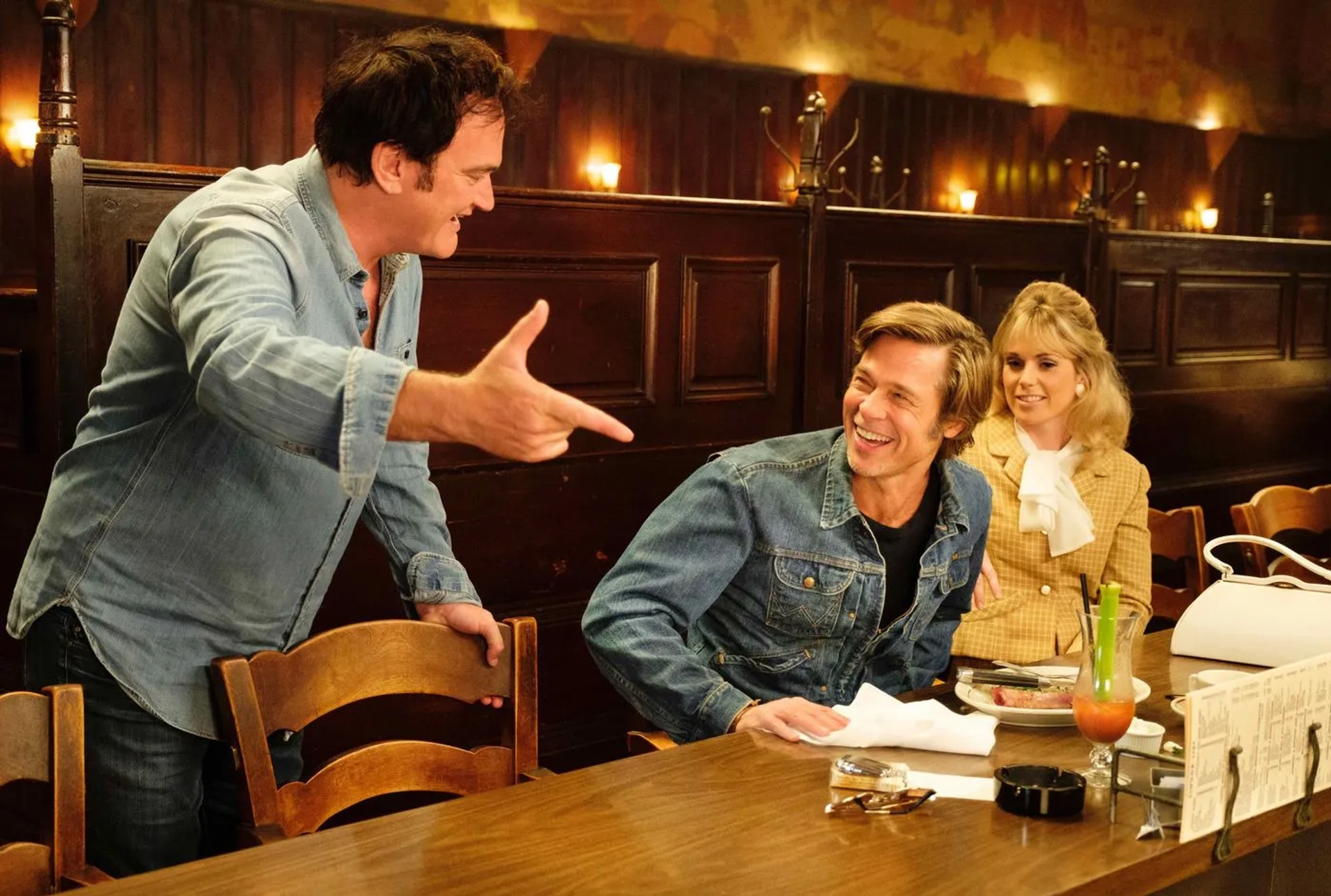 Brad Pitt and Quentin Tarantino in Once Upon a Time in Hollywood (2019)