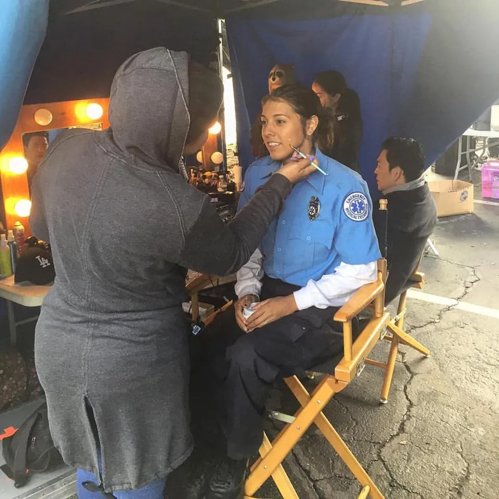 Behind the Scenes as Rene Michelle Aranda and John Cho get into Makeup on the set of Searching.