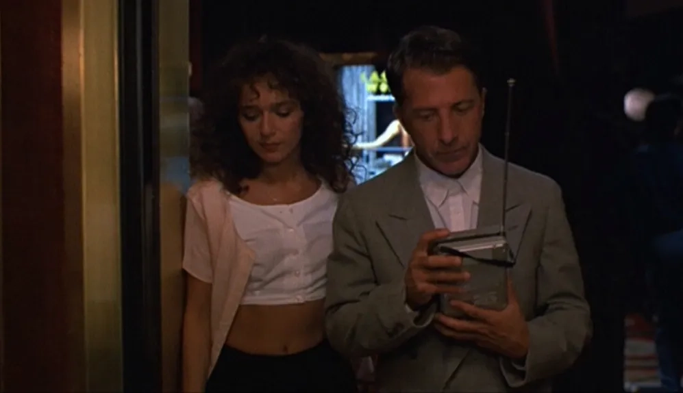 Dustin Hoffman and Valeria Golino in Rain Man (1988)