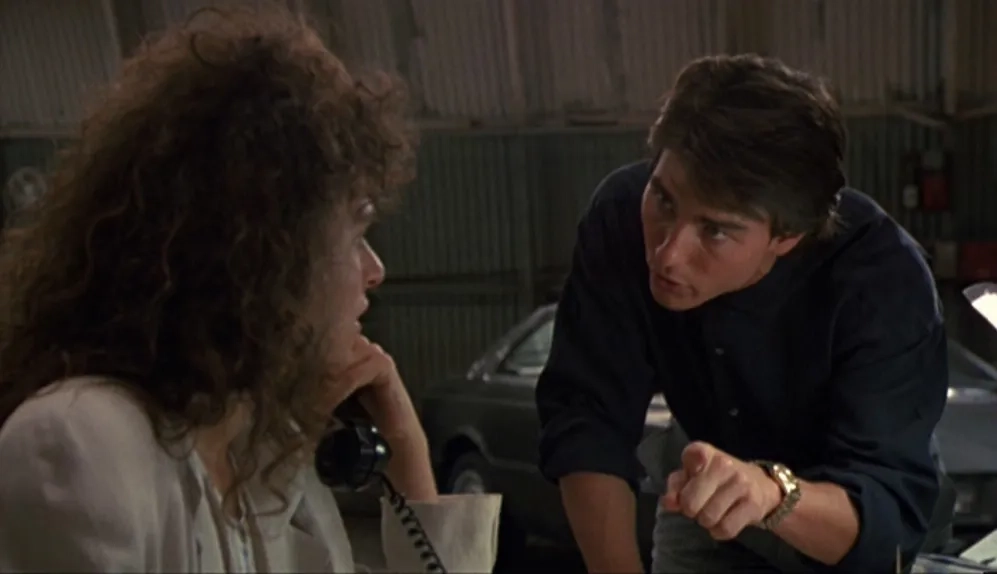 Tom Cruise and Valeria Golino in Rain Man (1988)