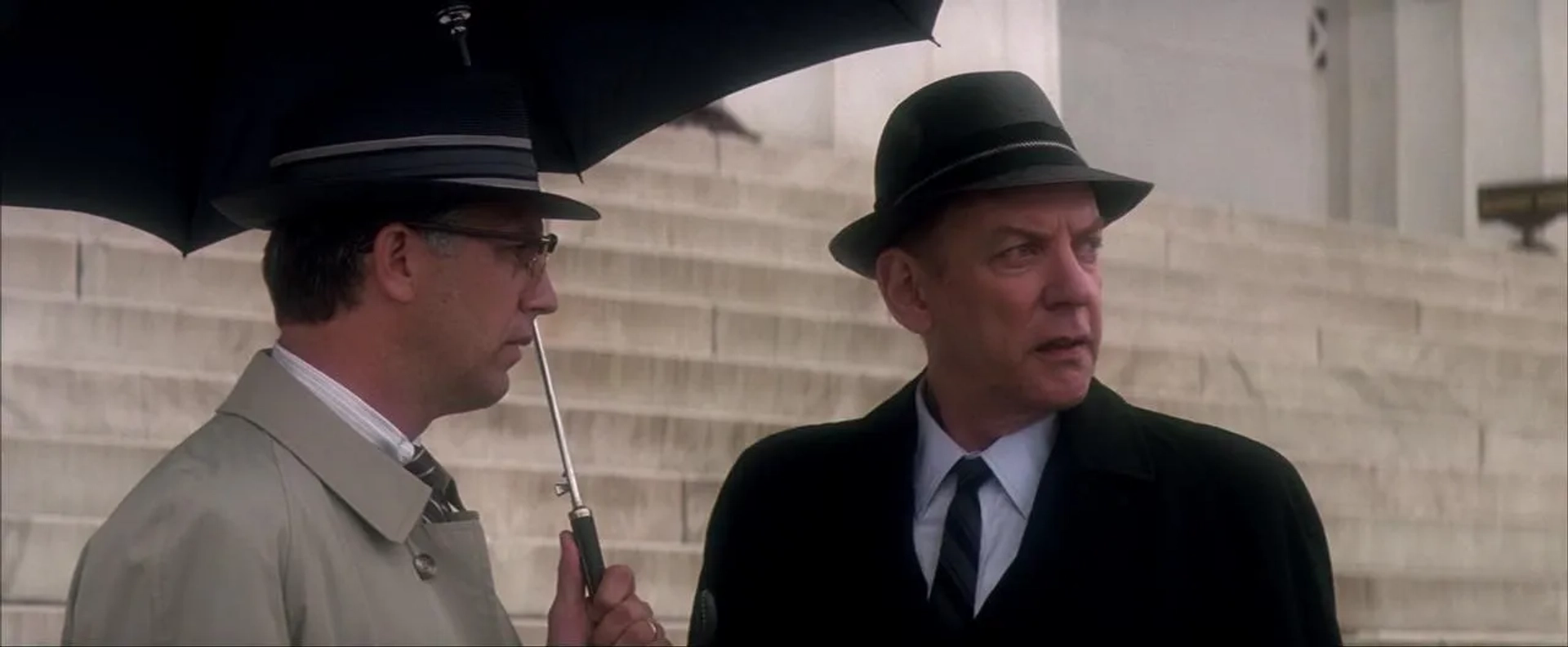 Kevin Costner and Donald Sutherland in JFK (1991)