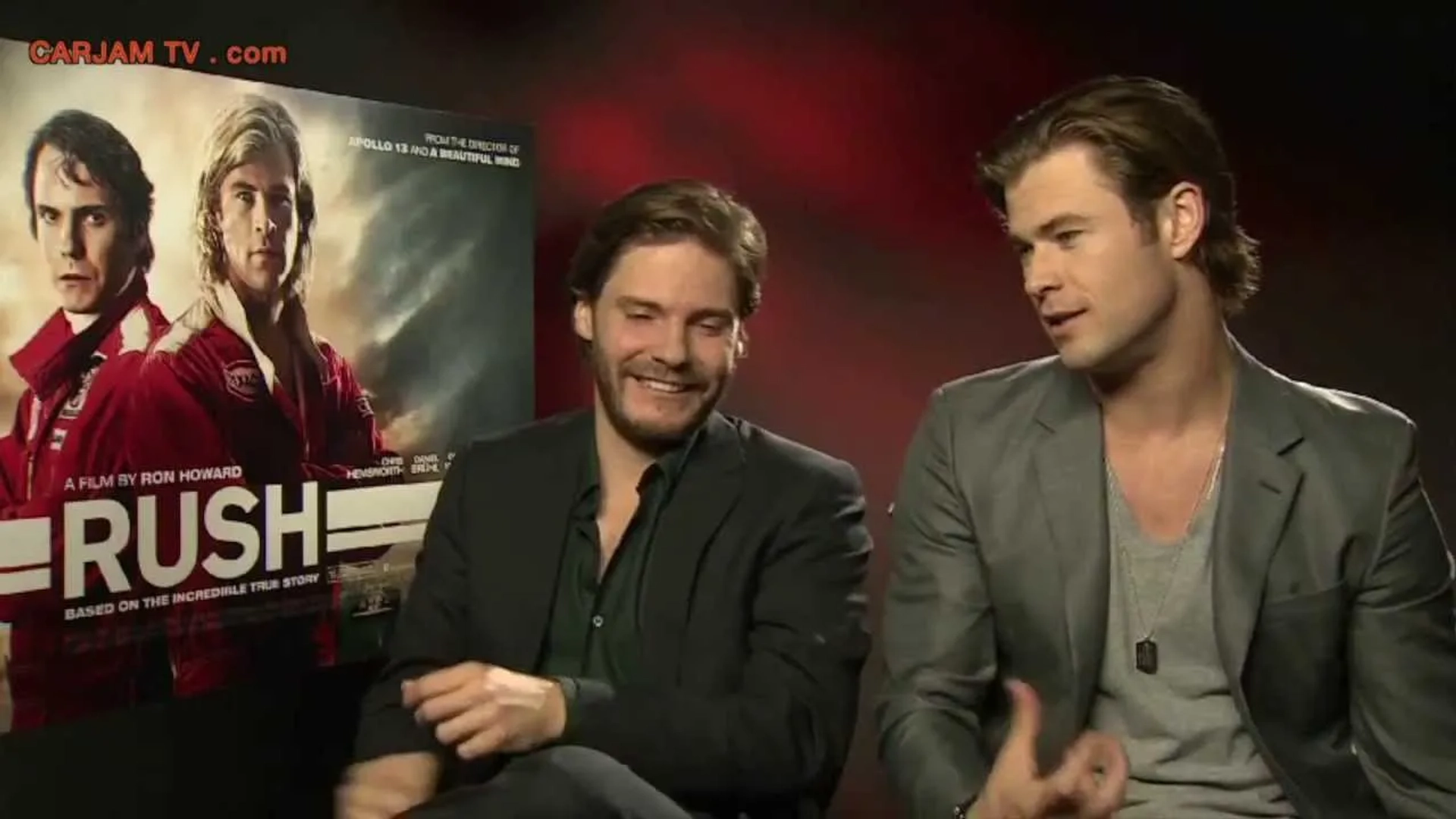 Daniel Brühl and Chris Hemsworth at an event for Rush (2013)