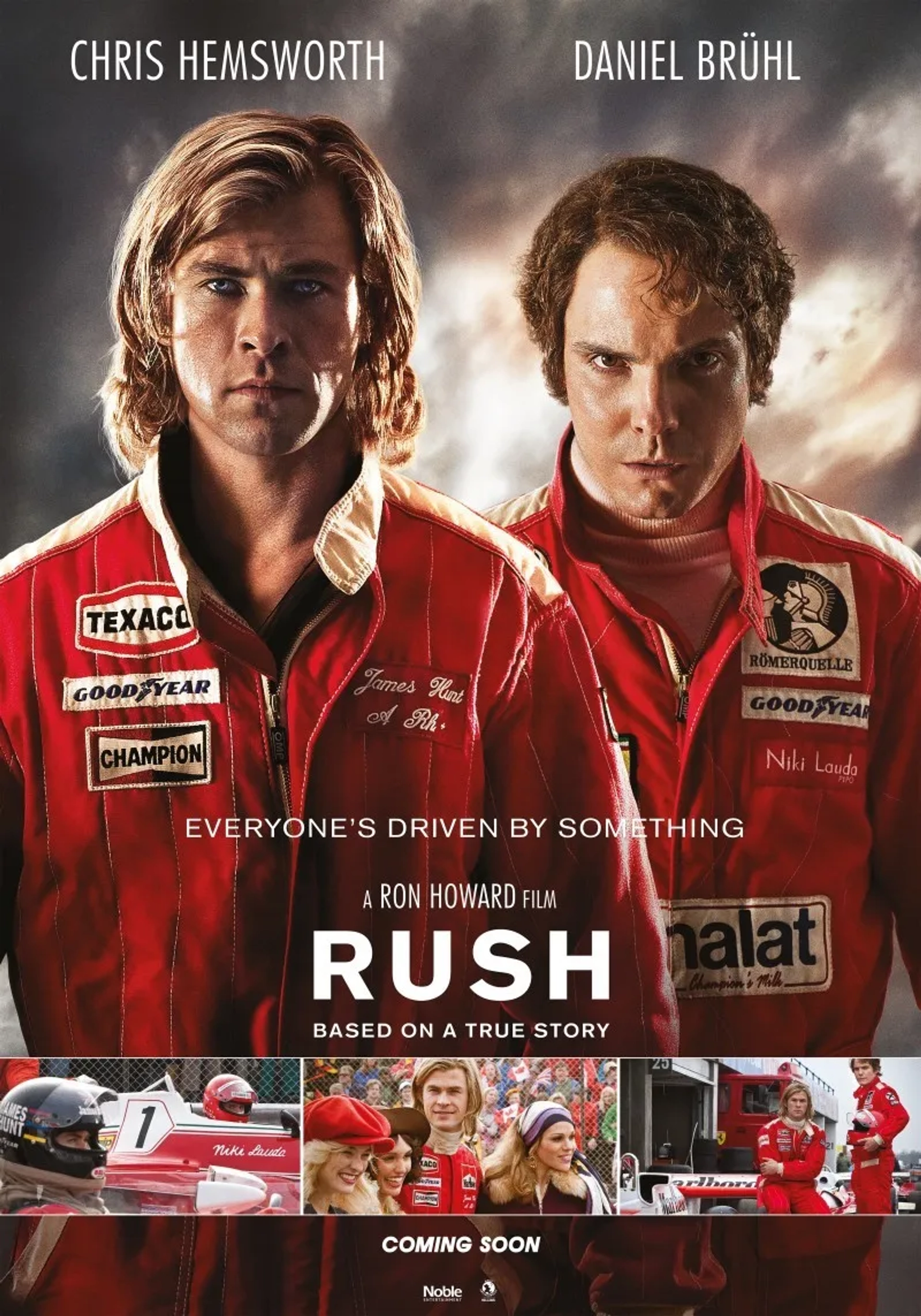 Daniel Brühl and Chris Hemsworth in Rush (2013)