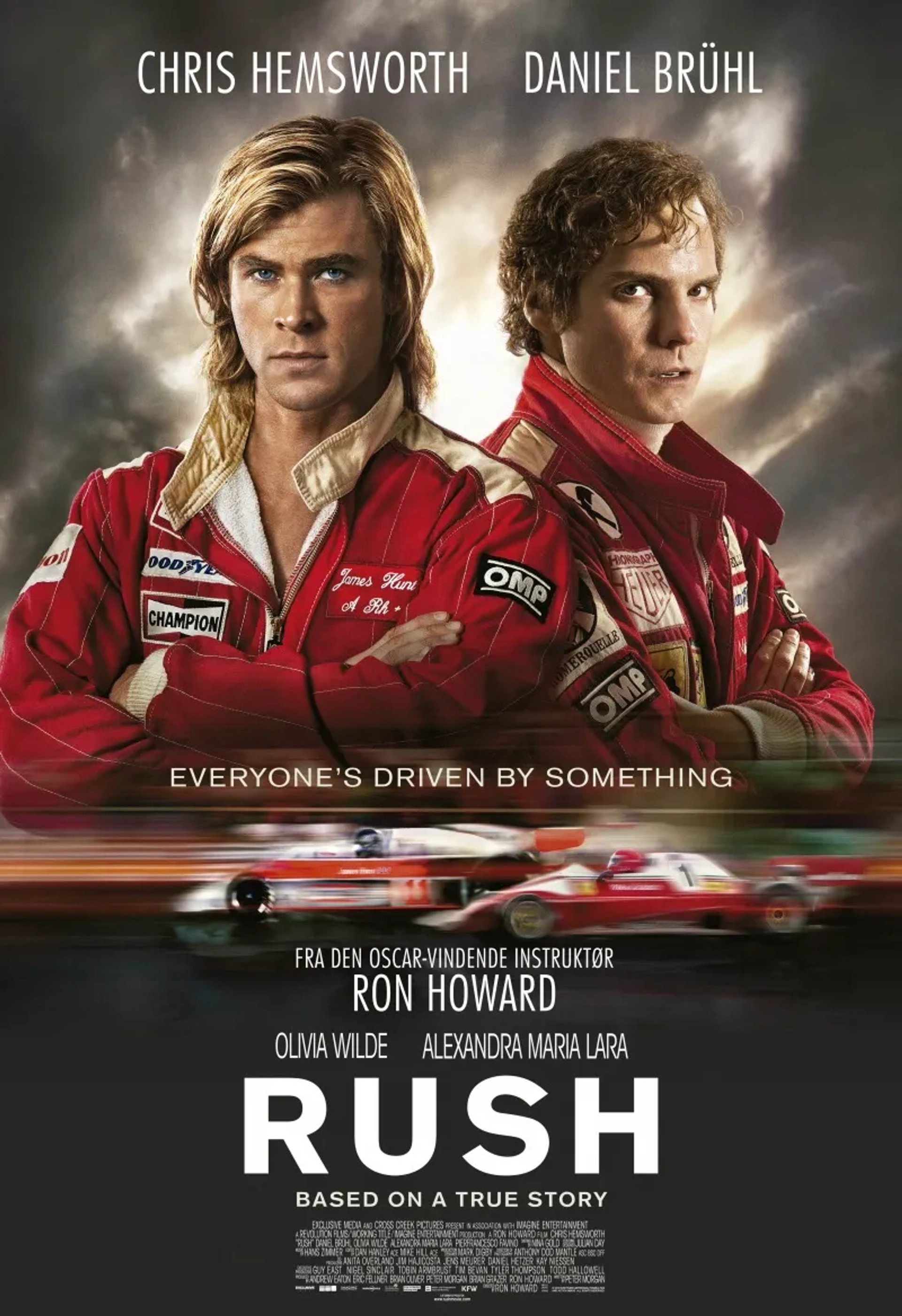 Daniel Brühl and Chris Hemsworth in Rush (2013)