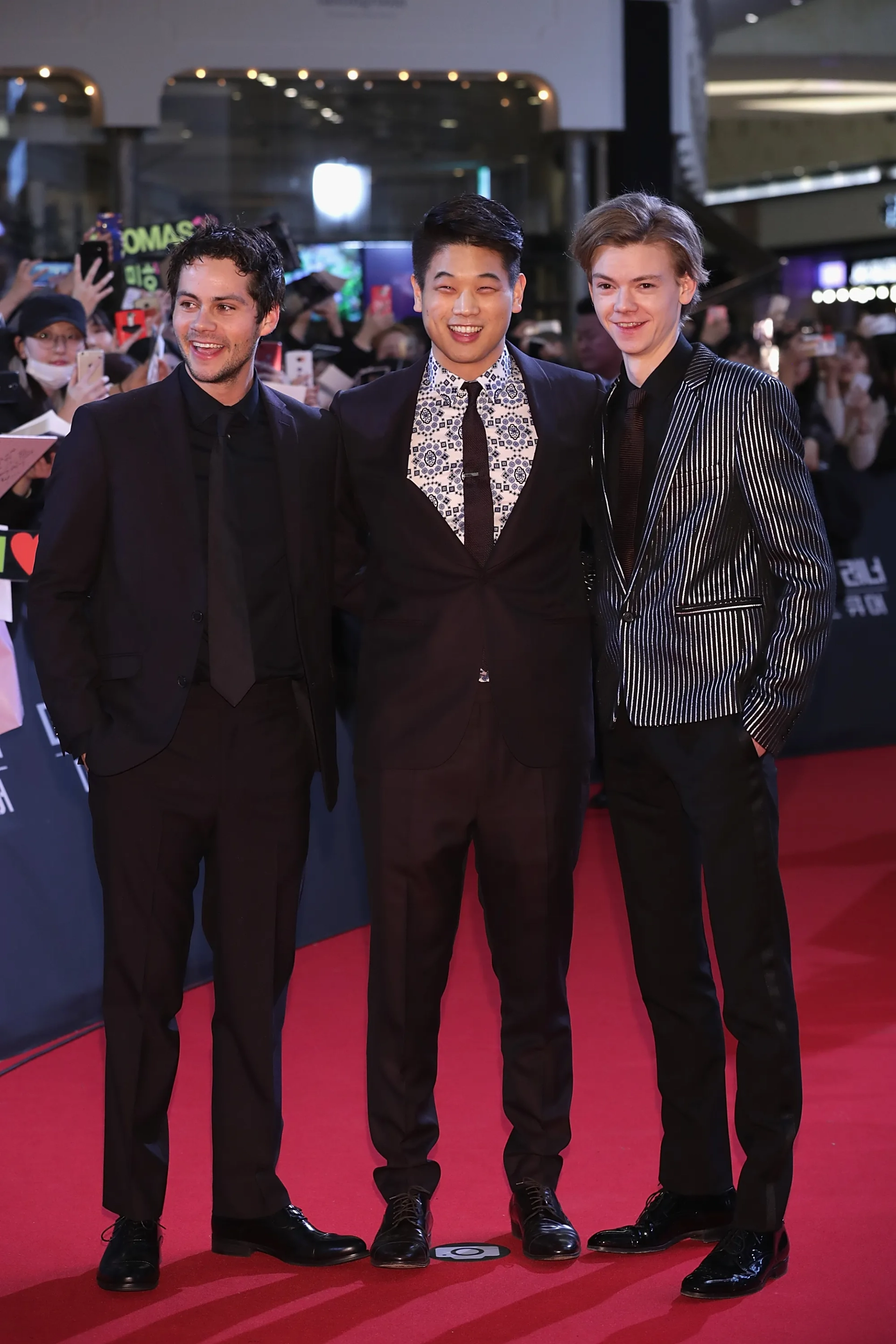 Thomas Brodie-Sangster, Dylan O'Brien, and Ki Hong Lee at an event for Maze Runner: The Death Cure (2018)