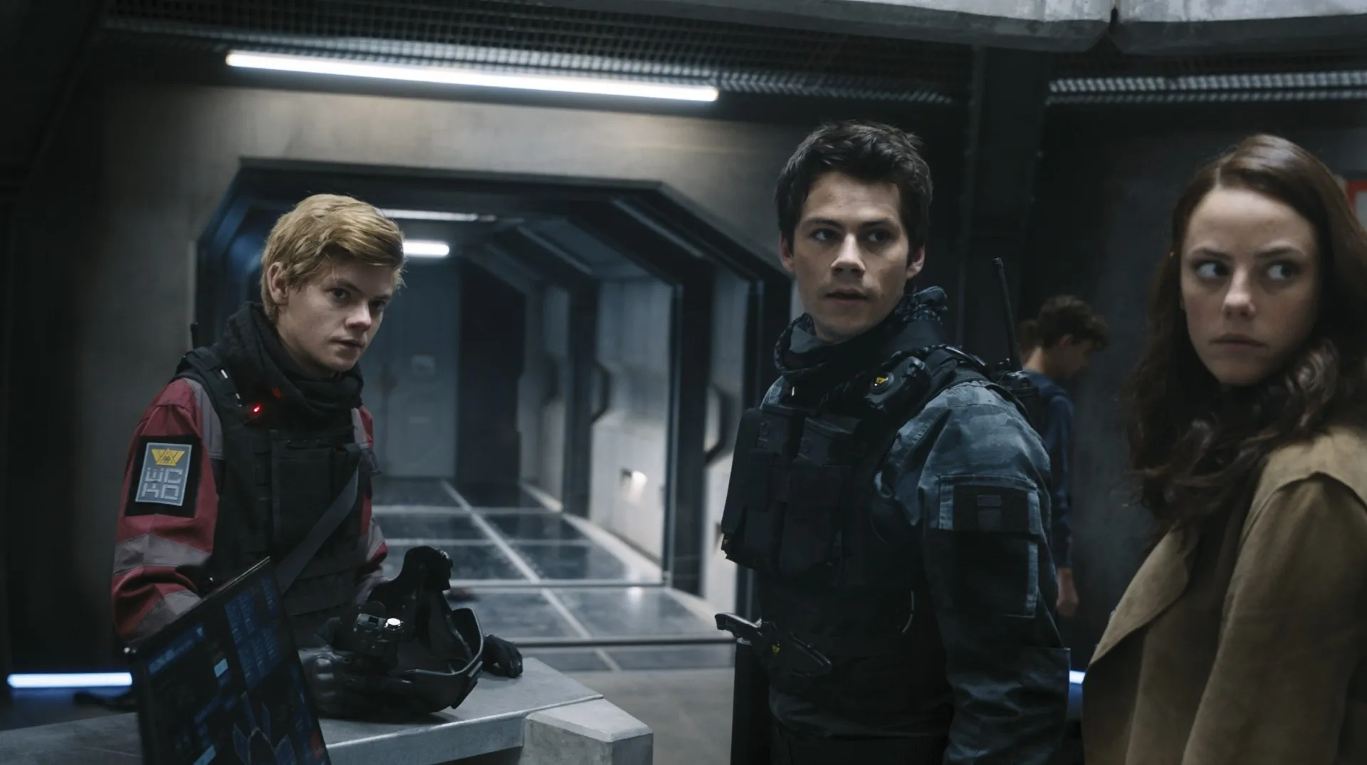 Thomas Brodie-Sangster, Kaya Scodelario, and Dylan O'Brien in Maze Runner: The Death Cure (2018)