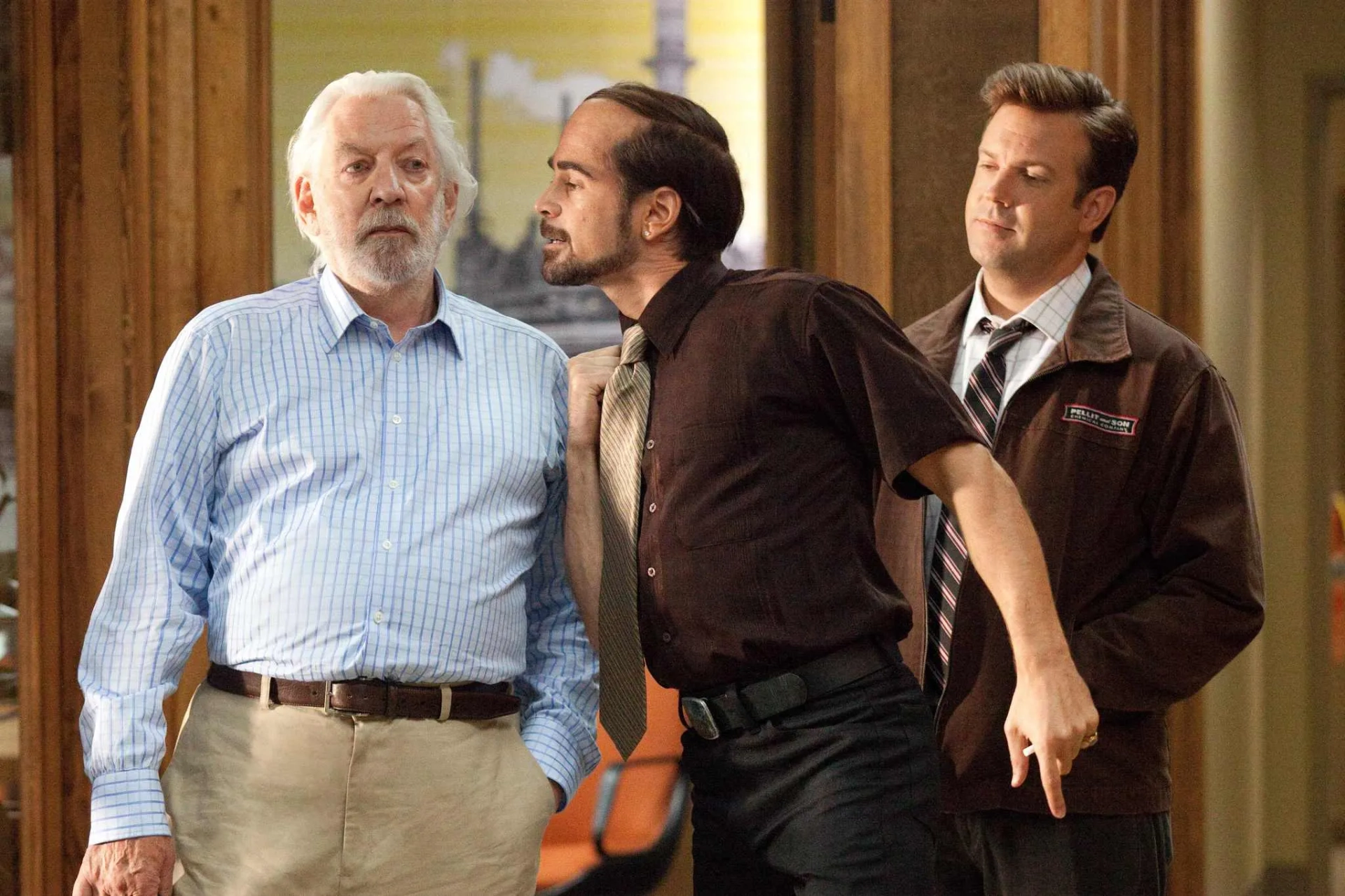 Donald Sutherland, Colin Farrell, and Jason Sudeikis in Horrible Bosses (2011)