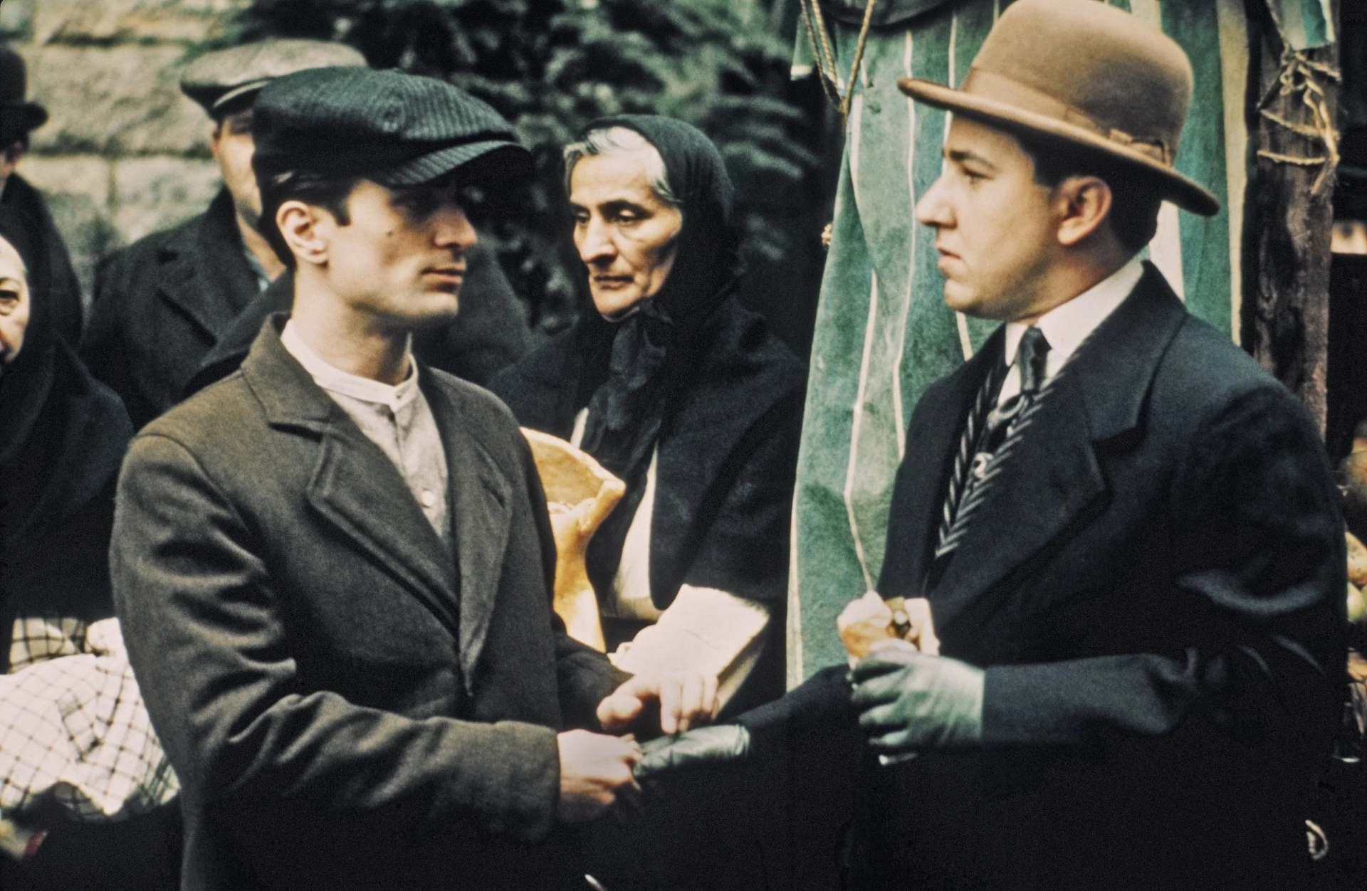 Robert De Niro and Bruno Kirby in The Godfather Part II (1974)