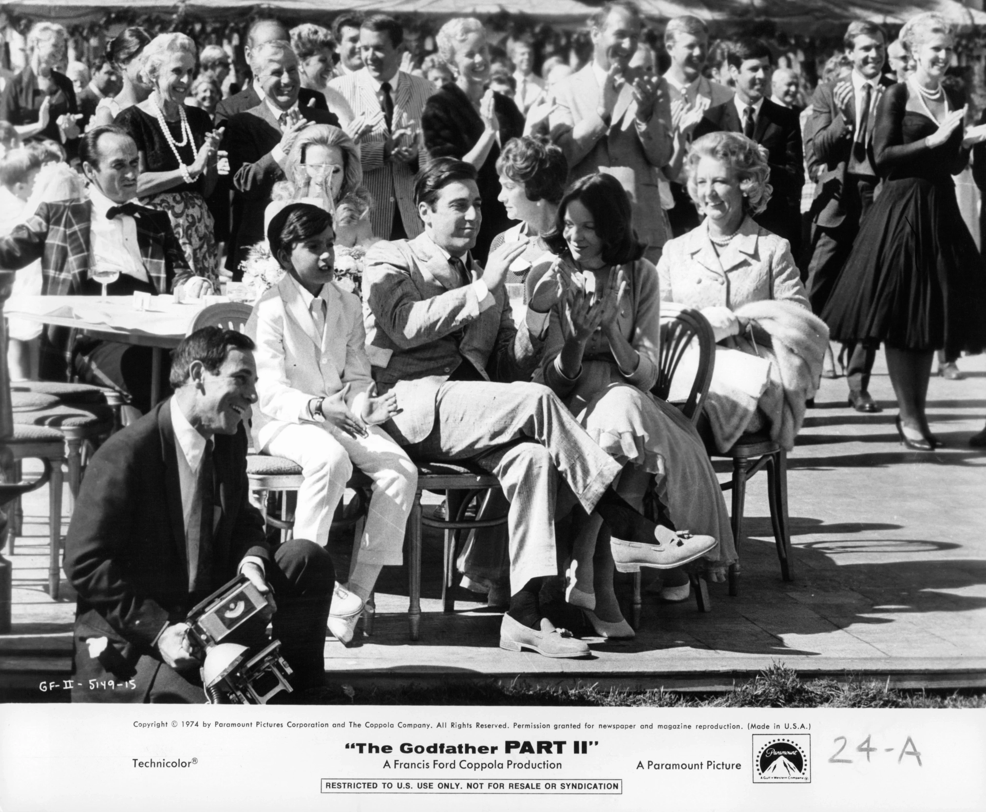 Al Pacino, Diane Keaton, John Cazale, and Marianna Hill in The Godfather Part II (1974)