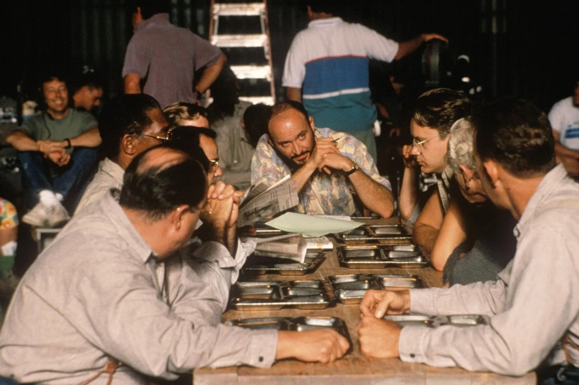 Tim Robbins, Frank Darabont, and James Whitmore in The Shawshank Redemption (1994)