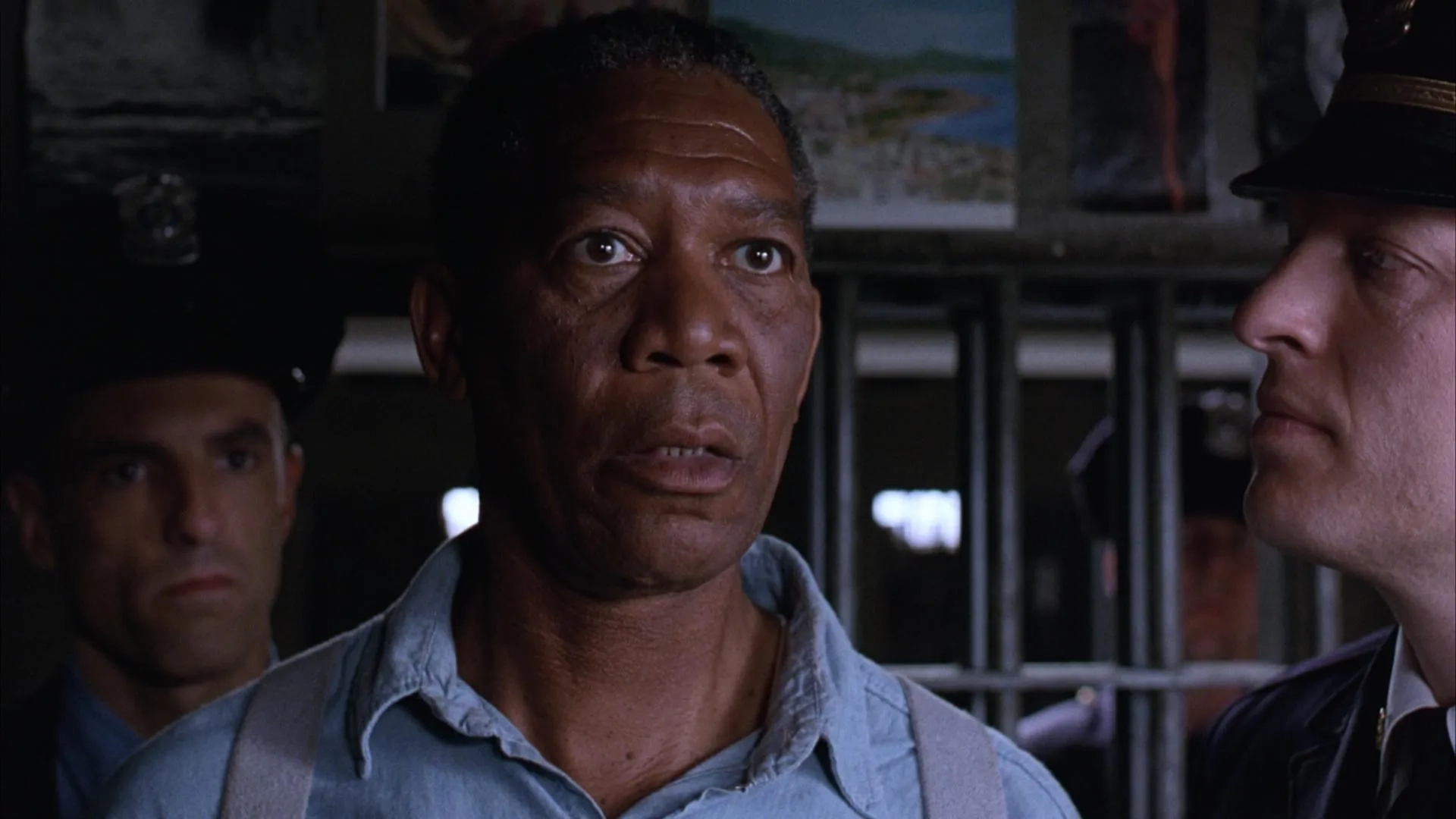 Morgan Freeman and Clancy Brown in The Shawshank Redemption (1994)