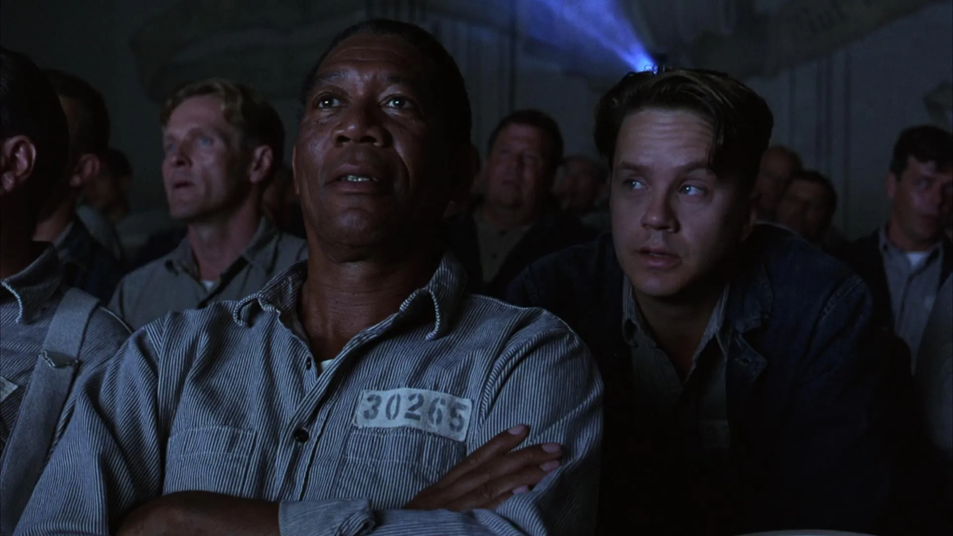 Morgan Freeman, Tim Robbins, and William Sadler in The Shawshank Redemption (1994)