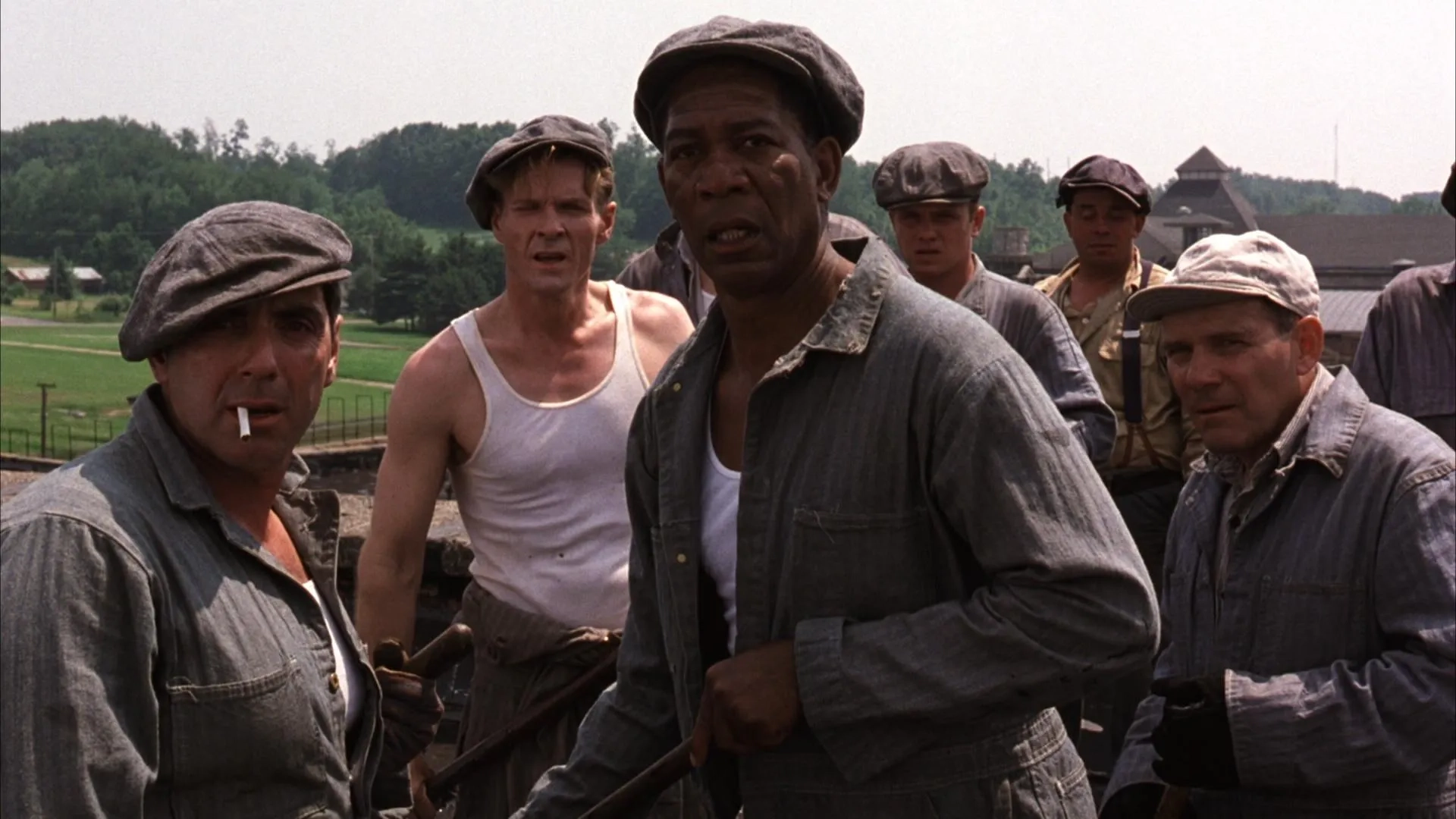 Morgan Freeman, William Sadler, Neil Giuntoli, David Proval, and Joseph Ragno in The Shawshank Redemption (1994)