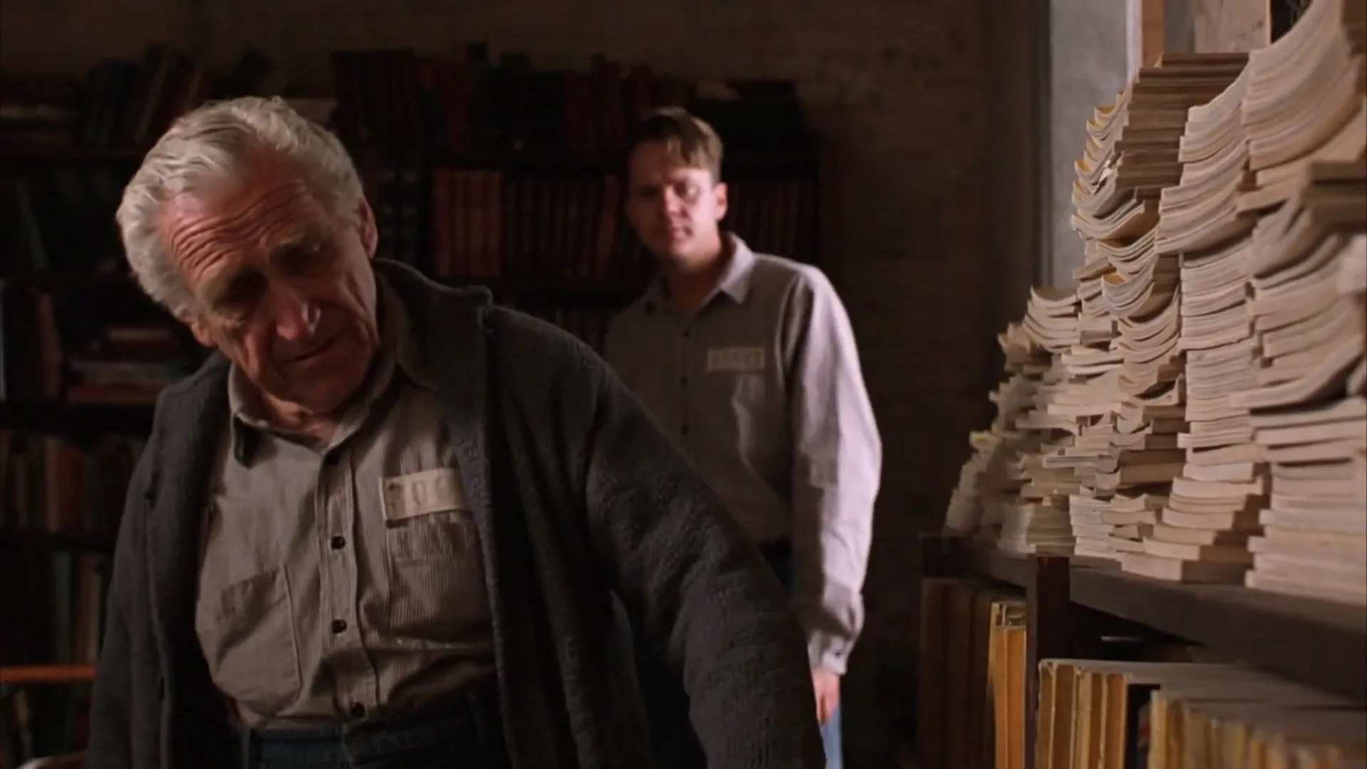 Tim Robbins and James Whitmore in The Shawshank Redemption (1994)