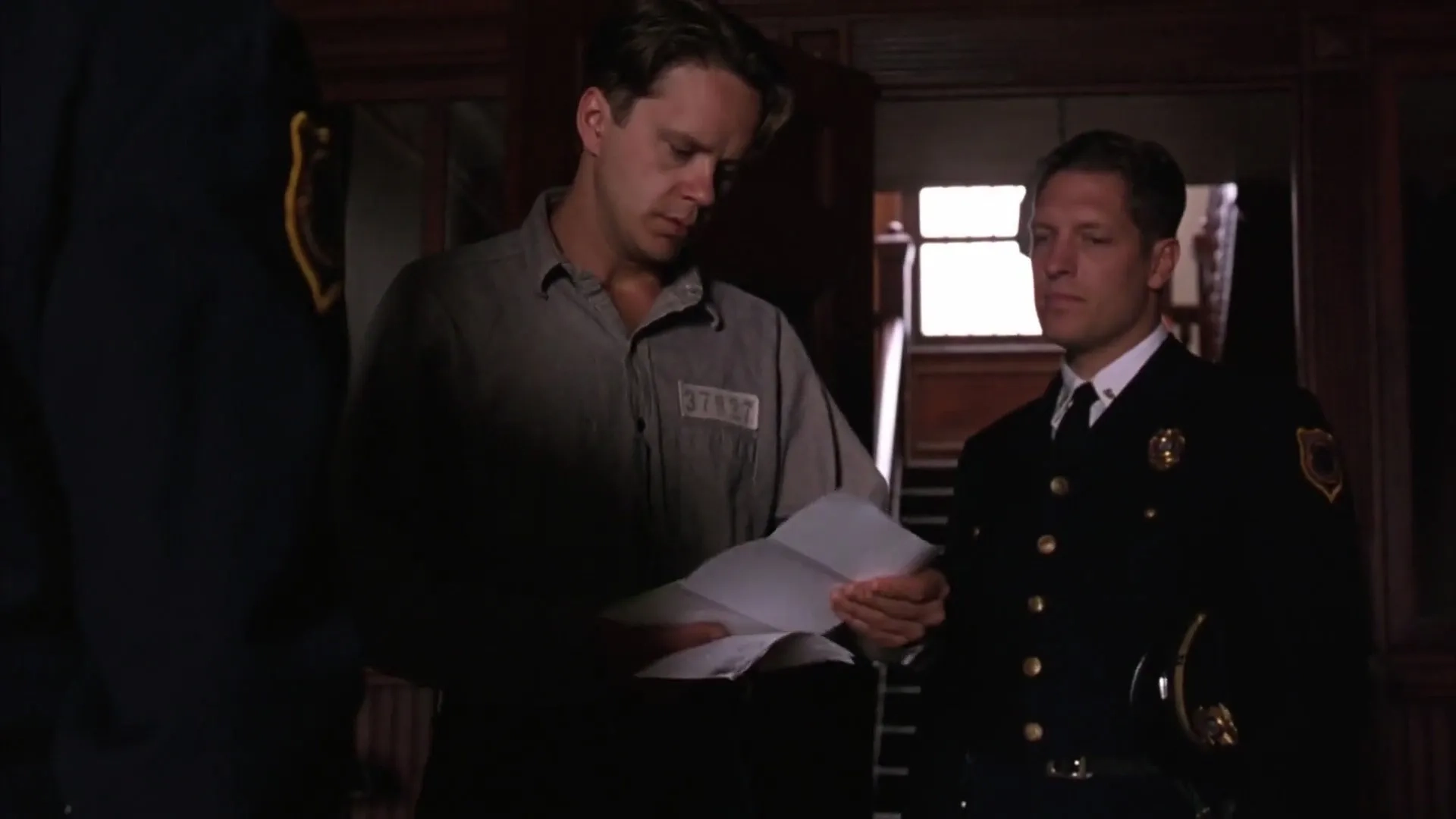 Tim Robbins and Clancy Brown in The Shawshank Redemption (1994)