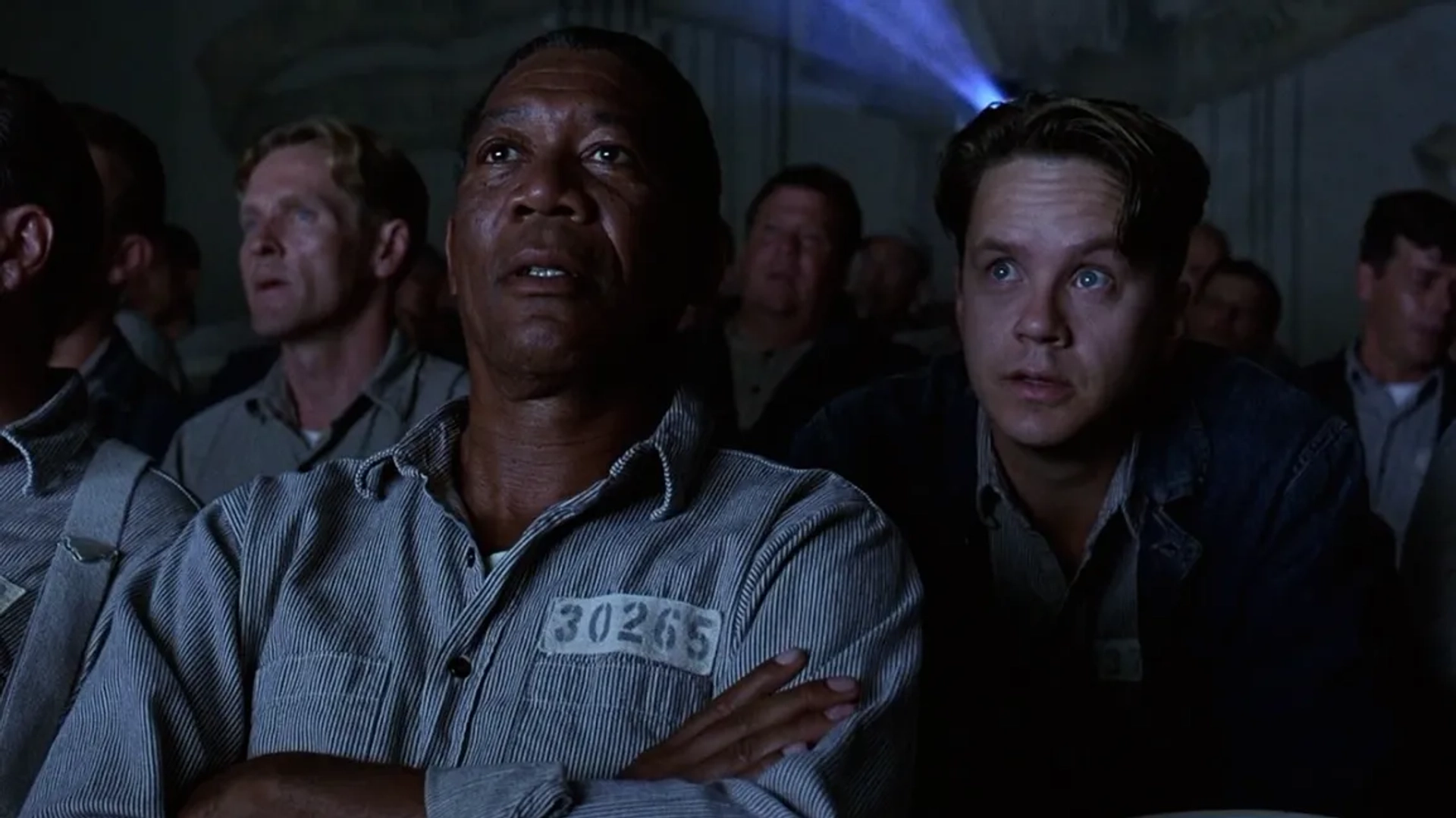 Morgan Freeman, Tim Robbins, and William Sadler in The Shawshank Redemption (1994)