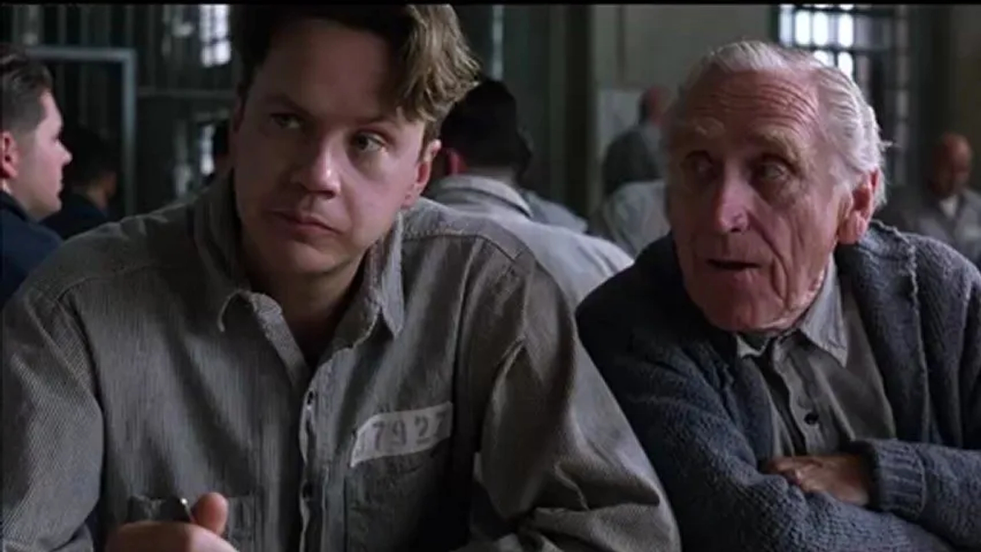 Tim Robbins and James Whitmore in The Shawshank Redemption (1994)